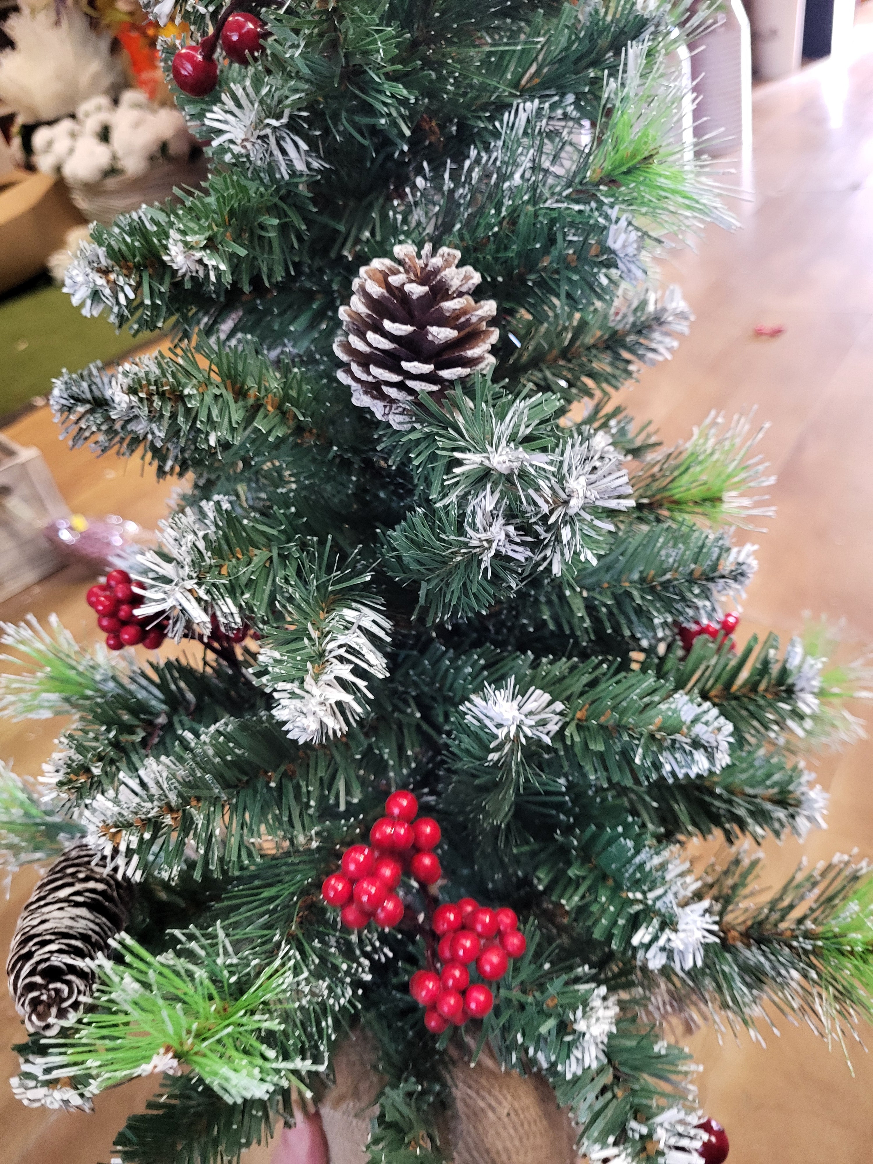 Large frosted Christmas tree table centre piece image 4