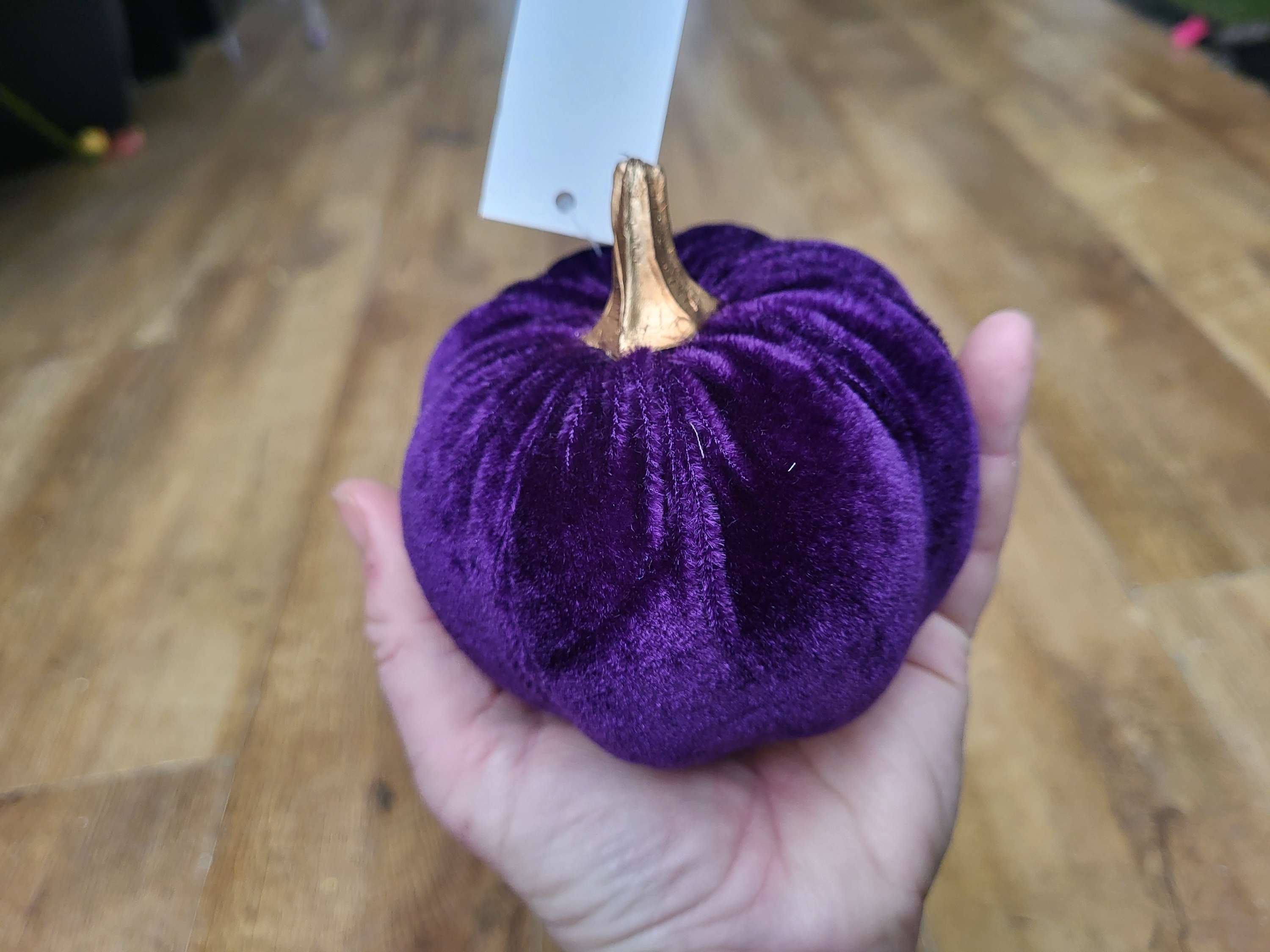 Small 10cm purple velvet pumpkin image 2