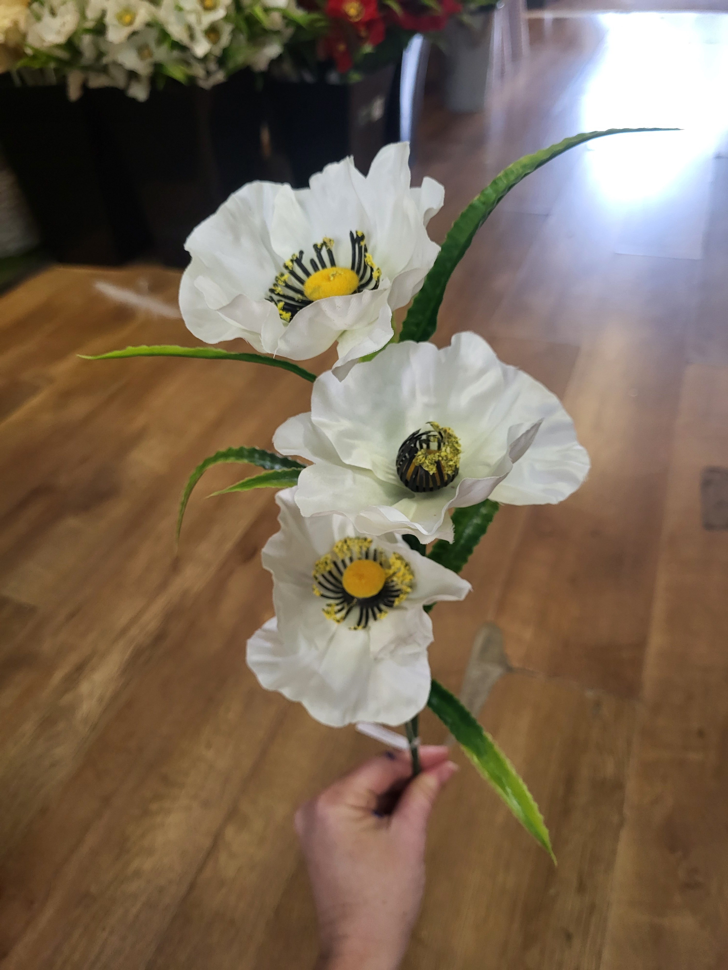 Long stem Poppy spray  - 3 colours available image 5