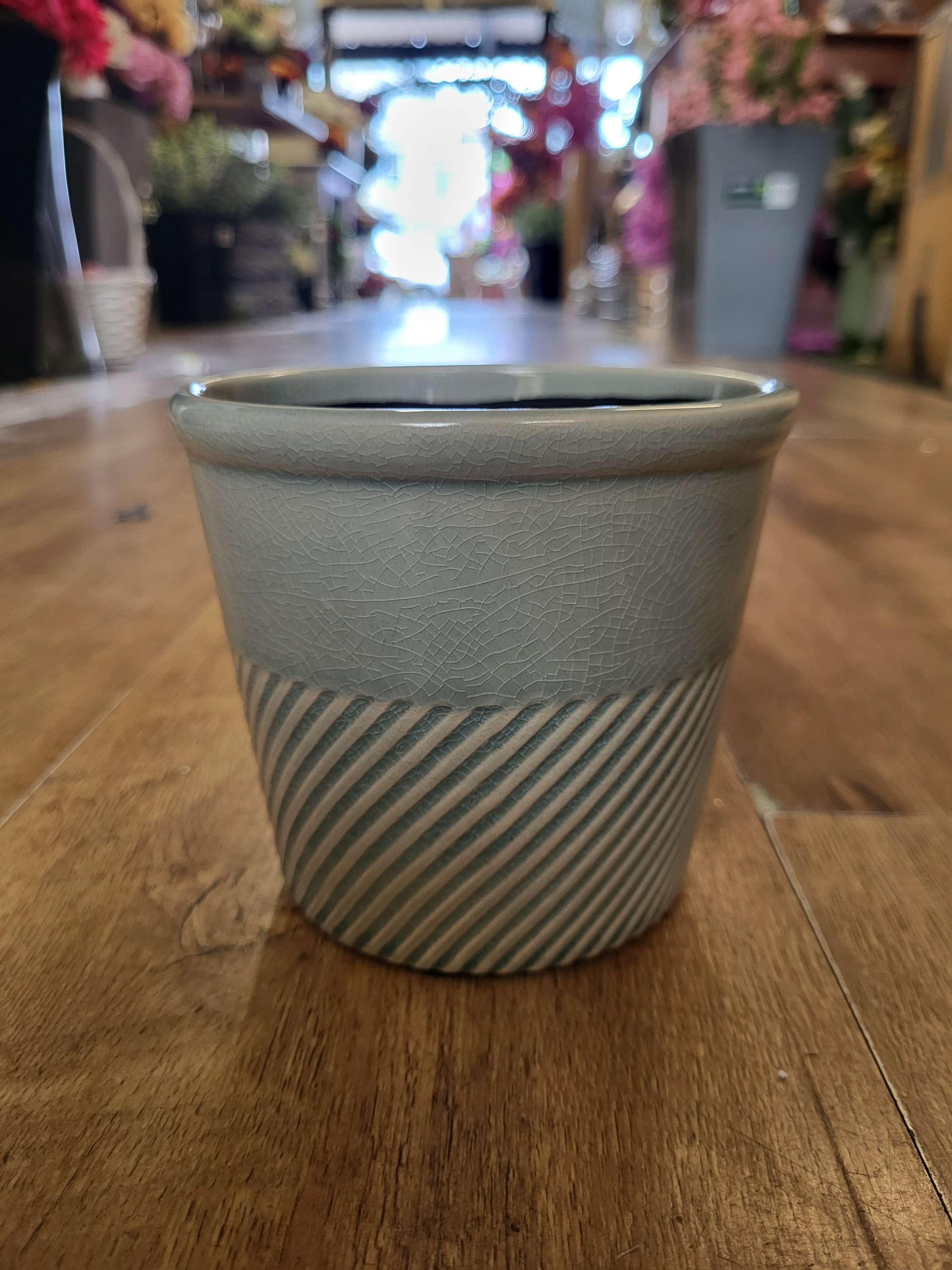 Ceramic pot - light blue/duck egg D12xH10.5cm image 0