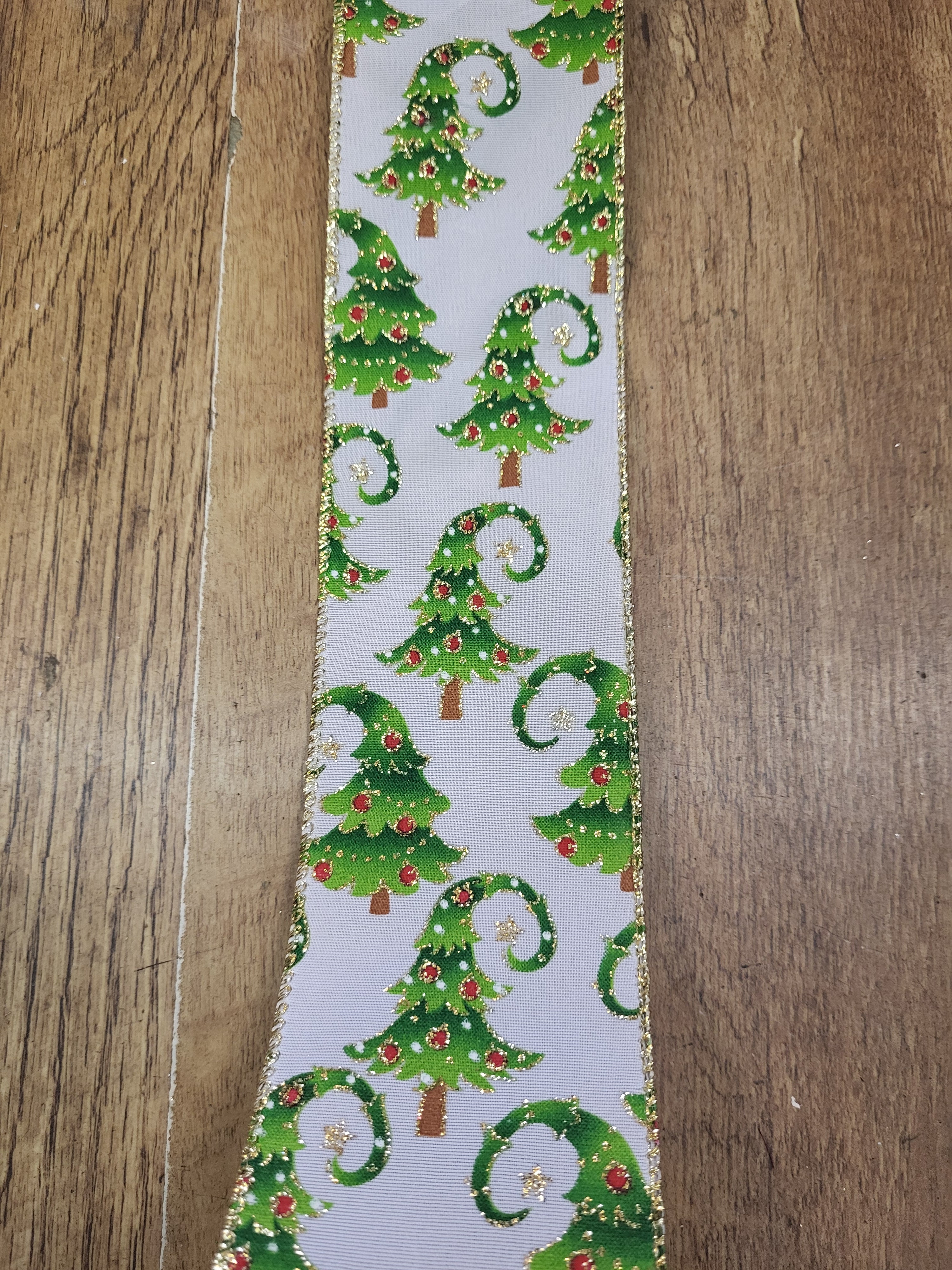 Christmas tree wired ribbon  - 1 metre image 0