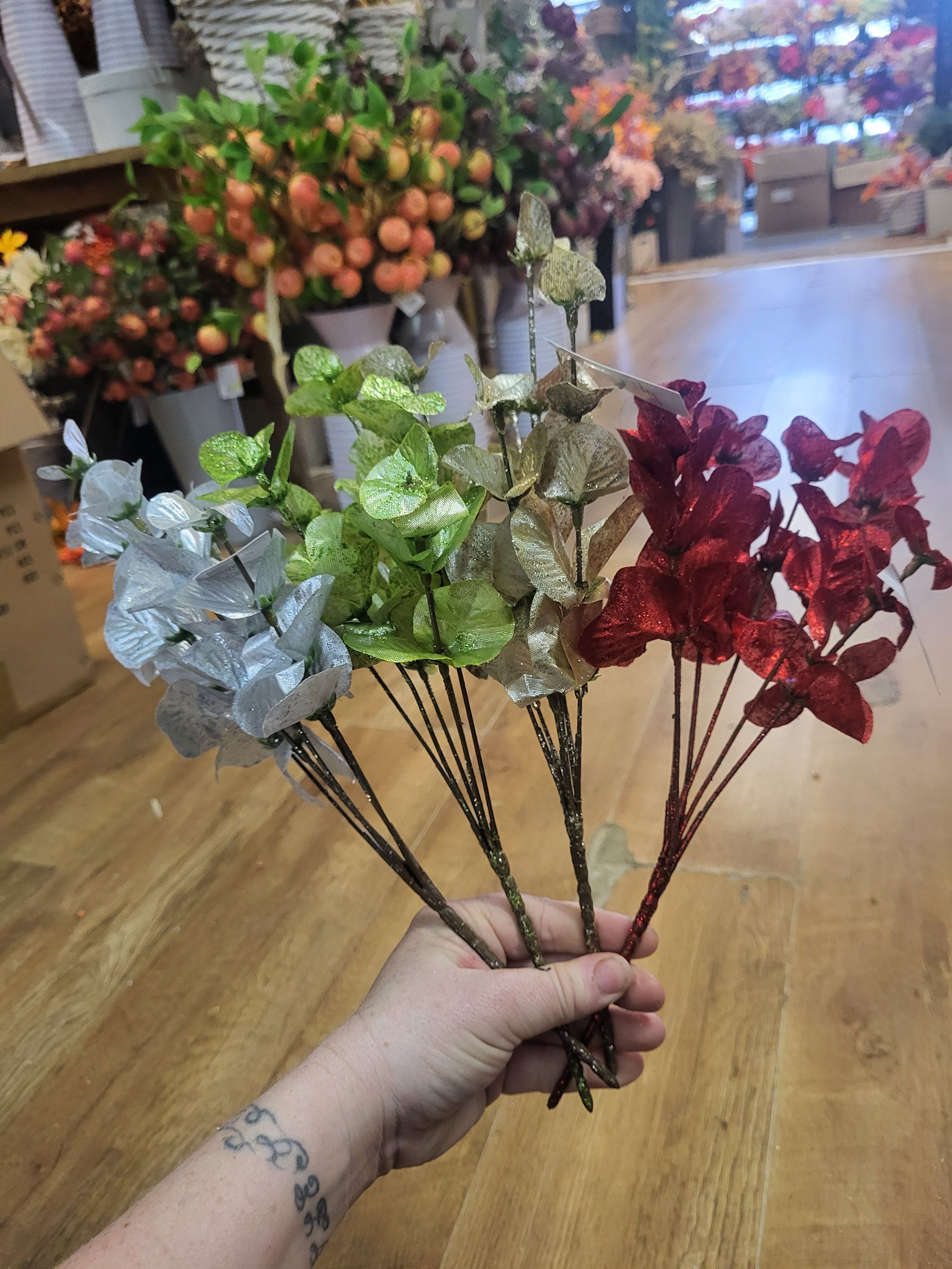 Glittered metallic eucalyptus  - 4 colours available image 10