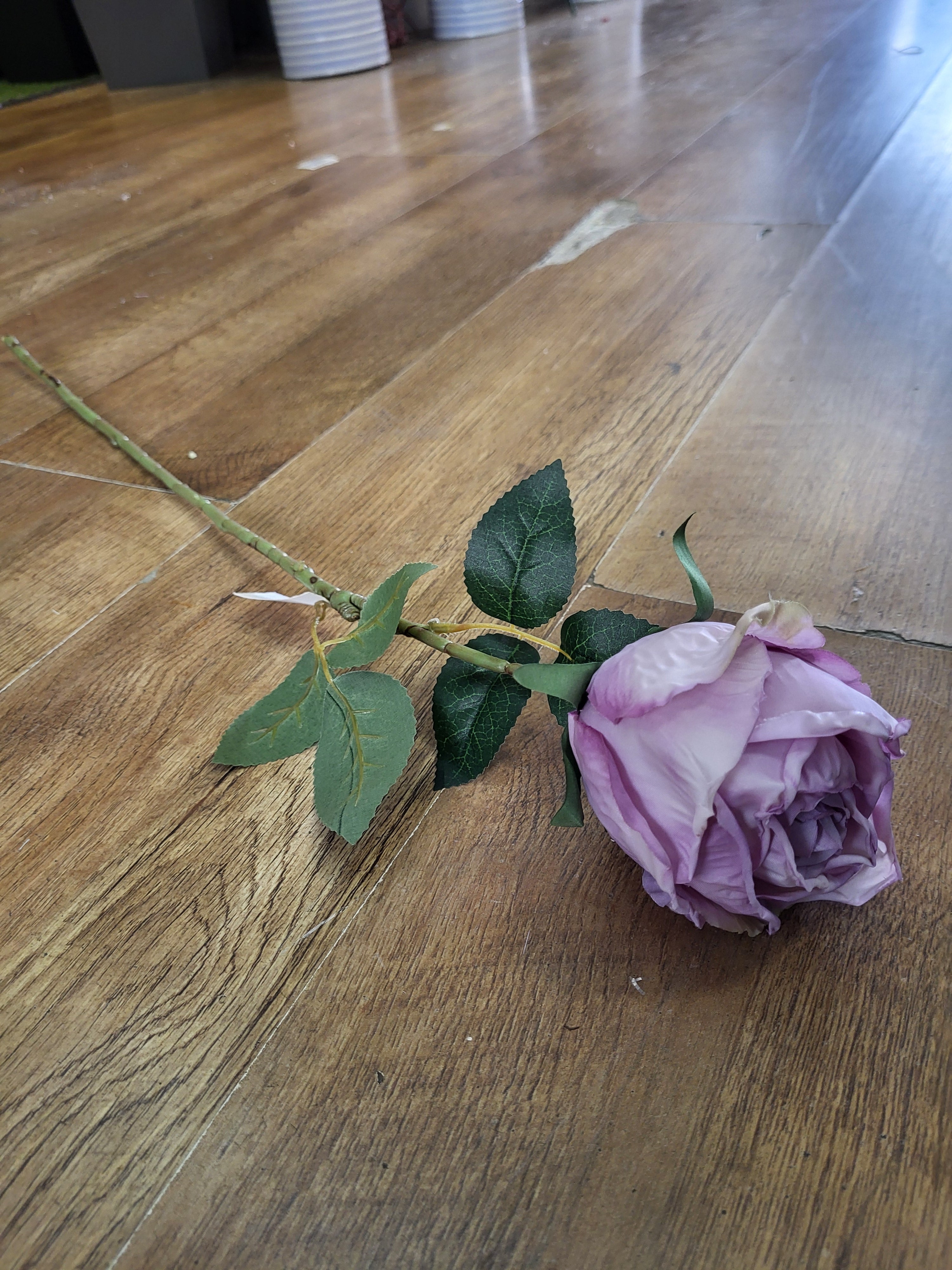 Long stem dried inspired lilac globe rose image 2
