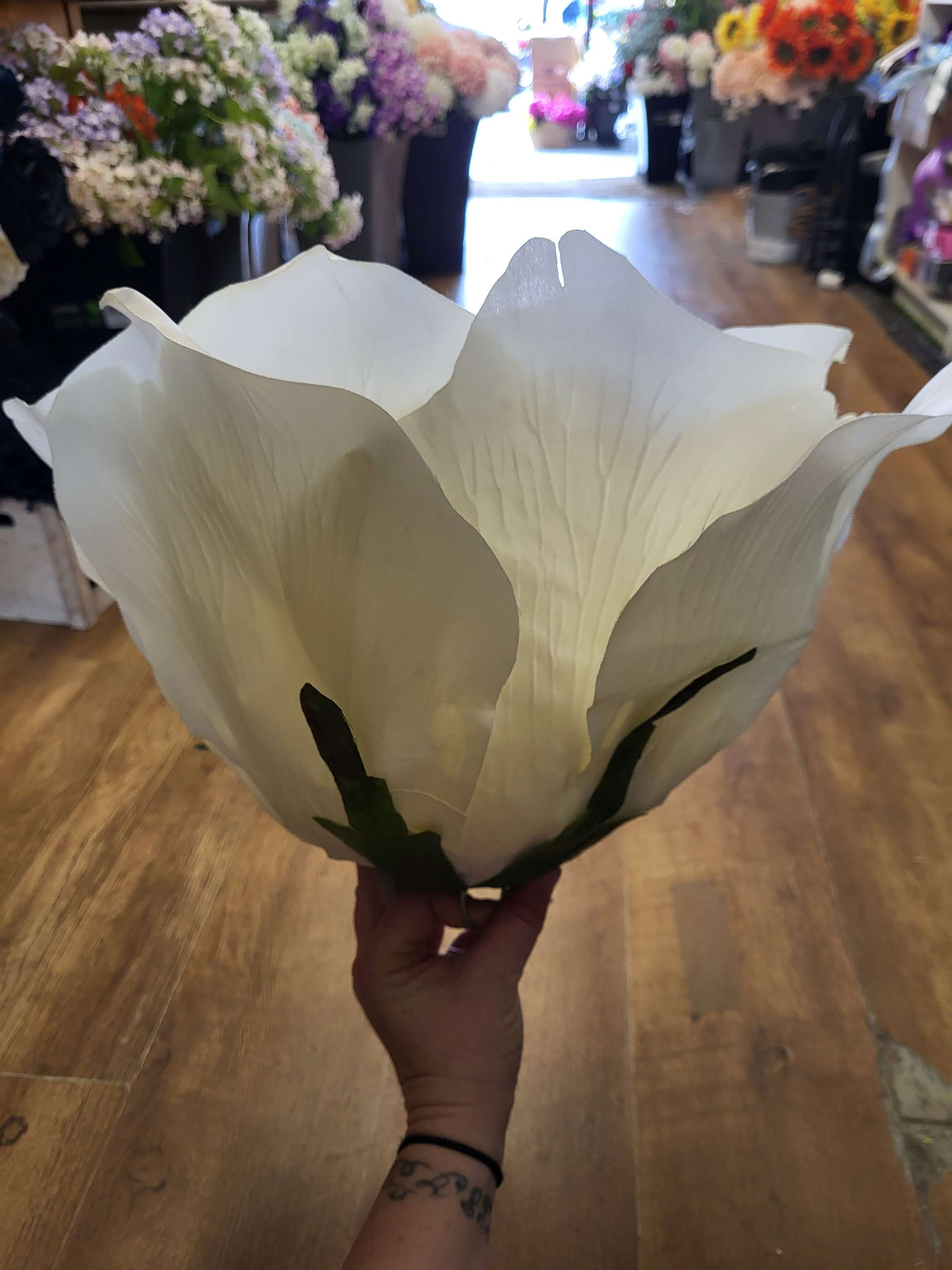 70cm ivory rose head image 1