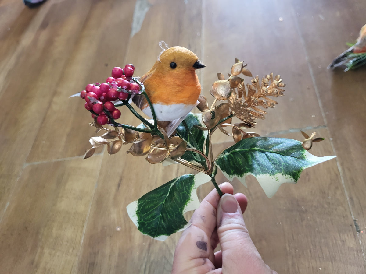 Robin and gold eucalyptus pick image 2