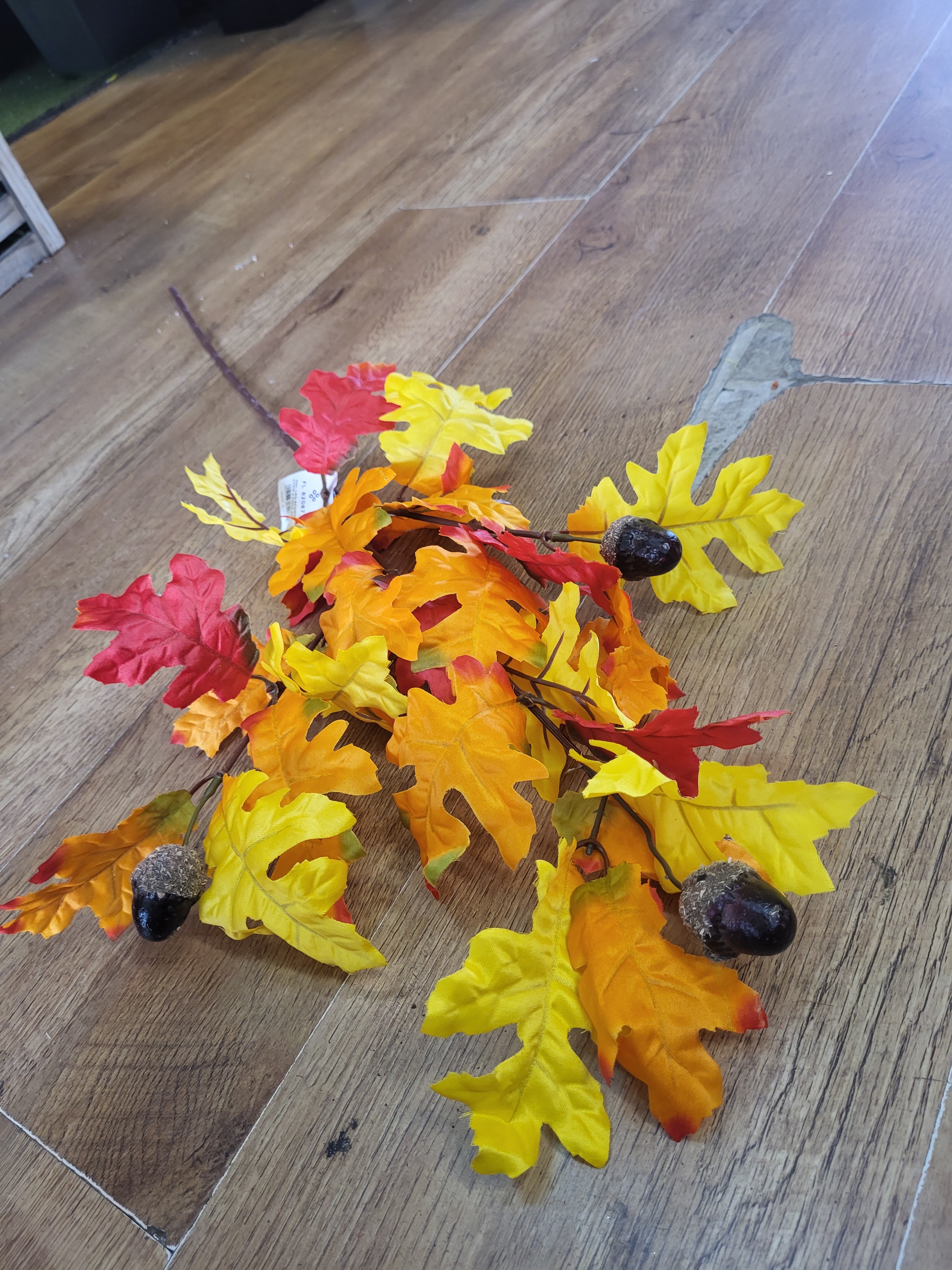 Long stem red/orange/yellow acorn spray image 6