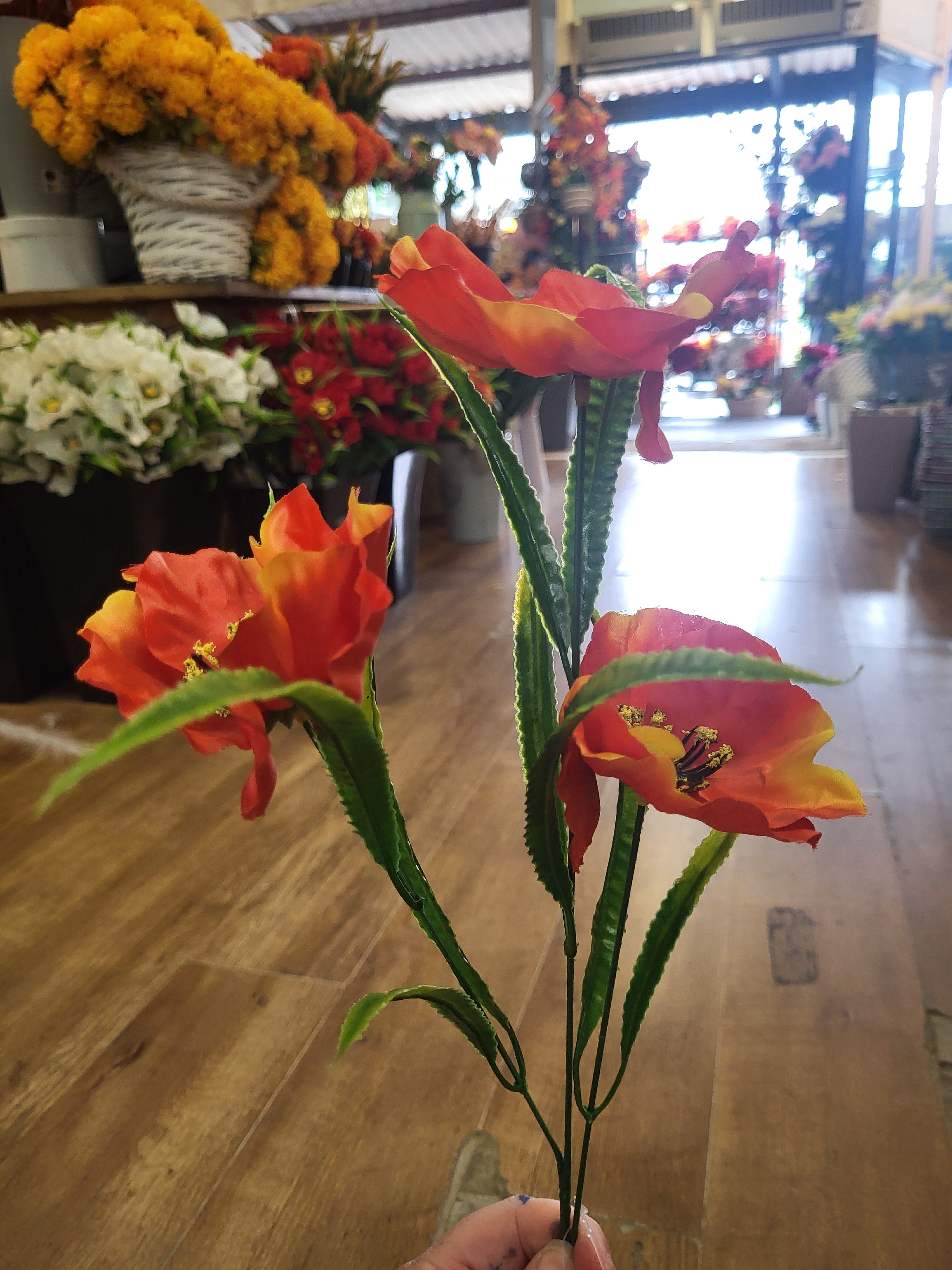 Long stem Poppy spray  - 3 colours available image 9