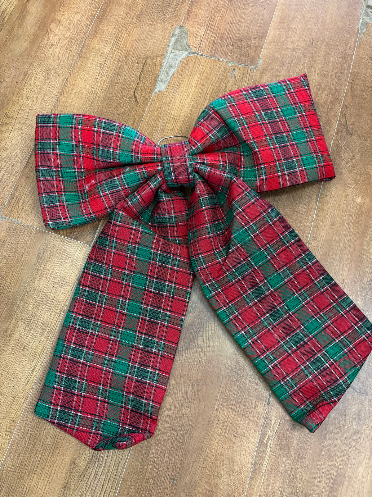 Giant 62cm Tartan Glittered Christmas Bow