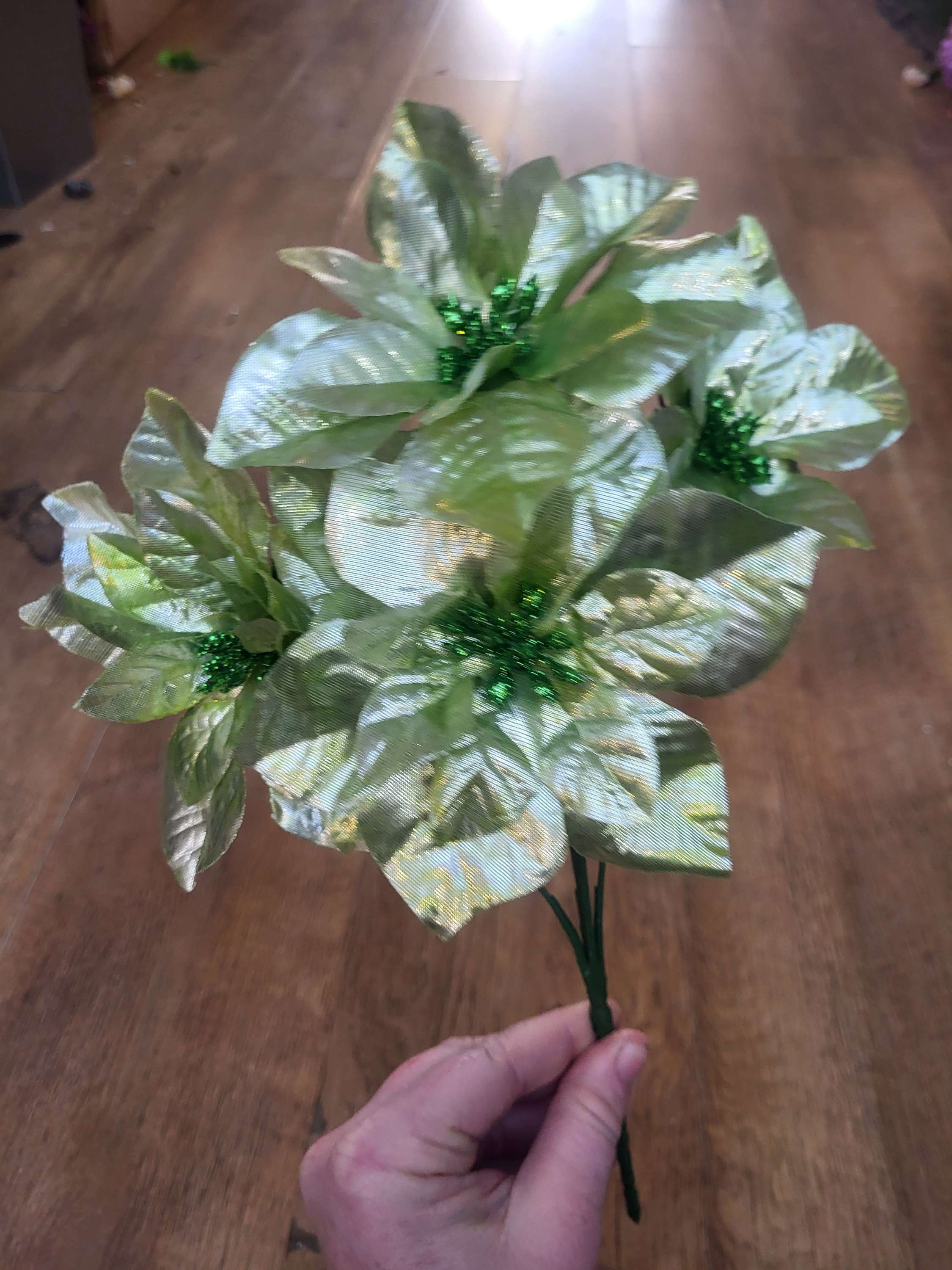 Metallic poinsettia bunch - 3 colours available image 2