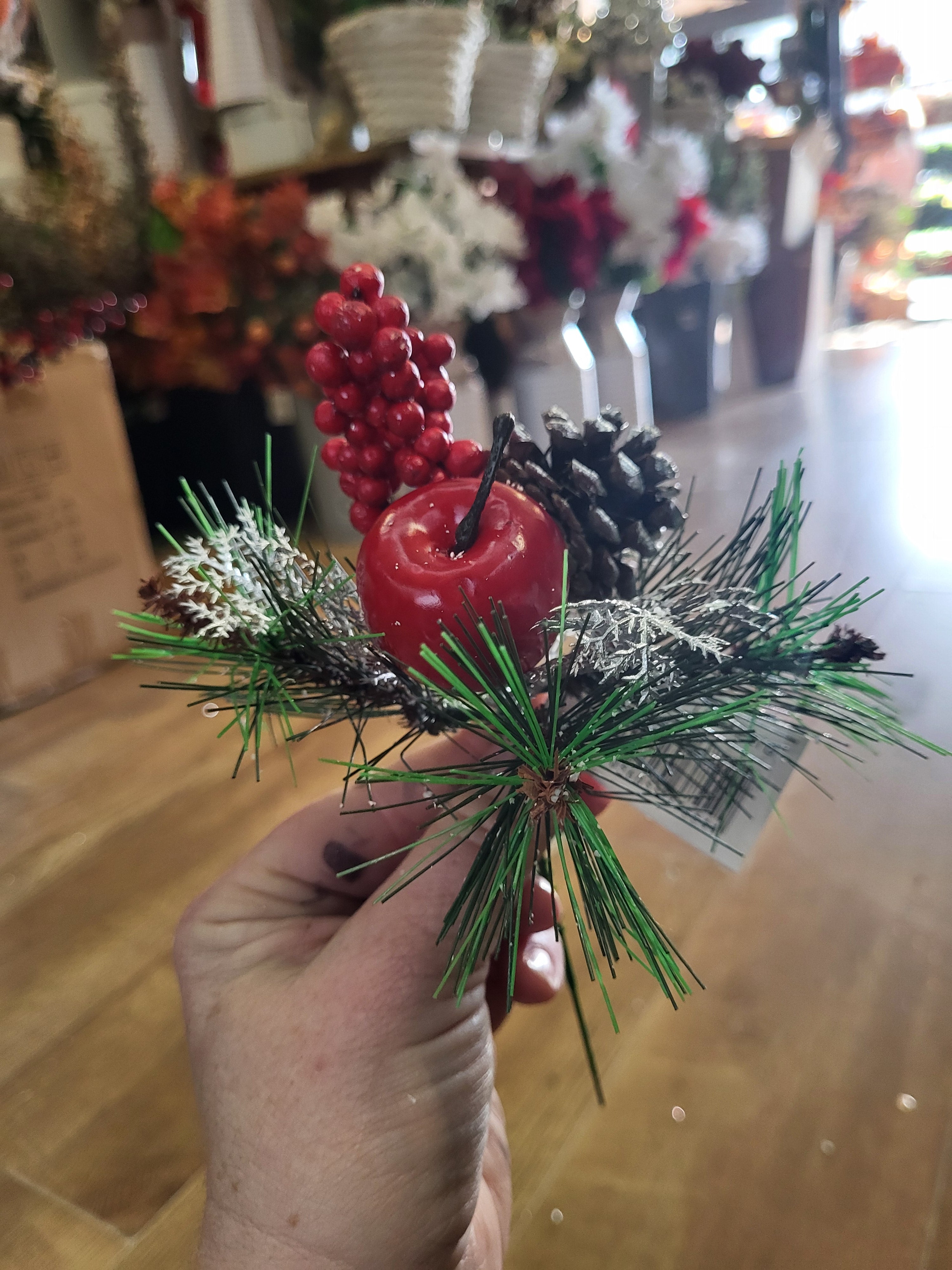 Apple/berry with silver foliage pick  image 1