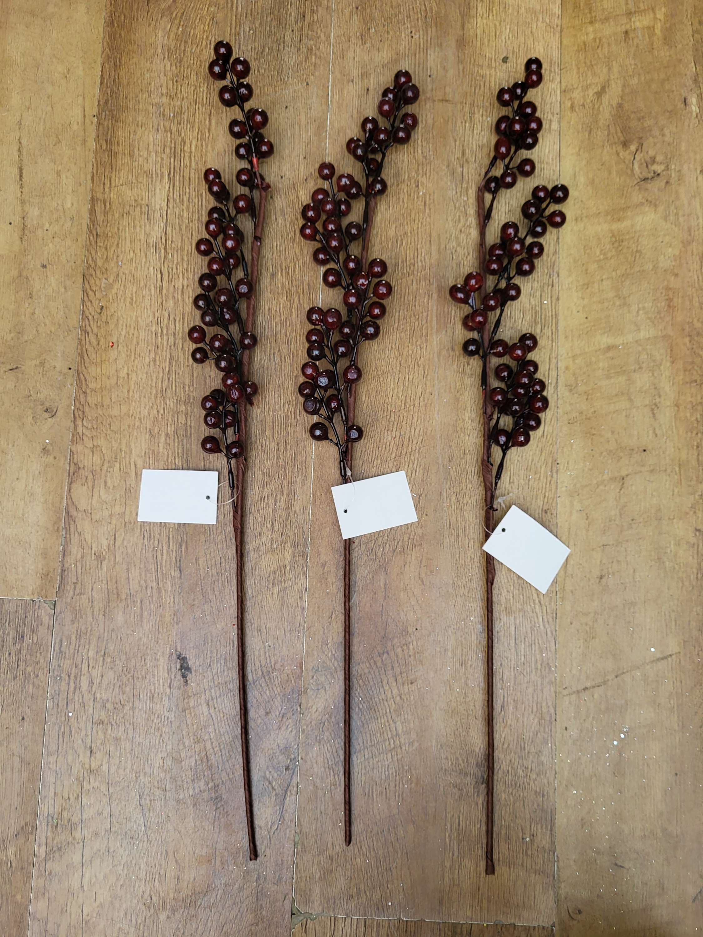 Bundle of 3 darkest red toned berry stems image 0