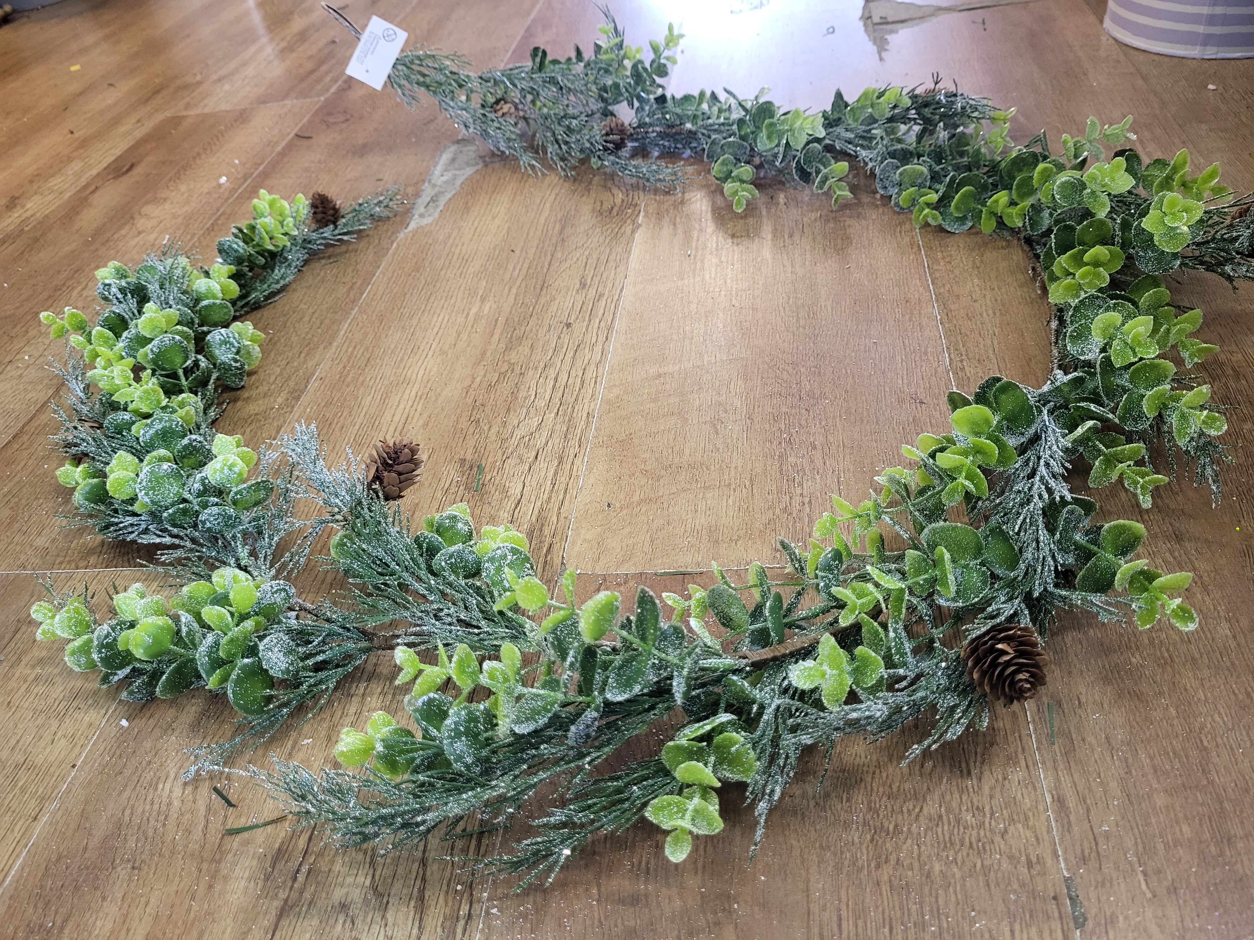 Frosted eucalyptus/cypress with miniature cones garland  image 2