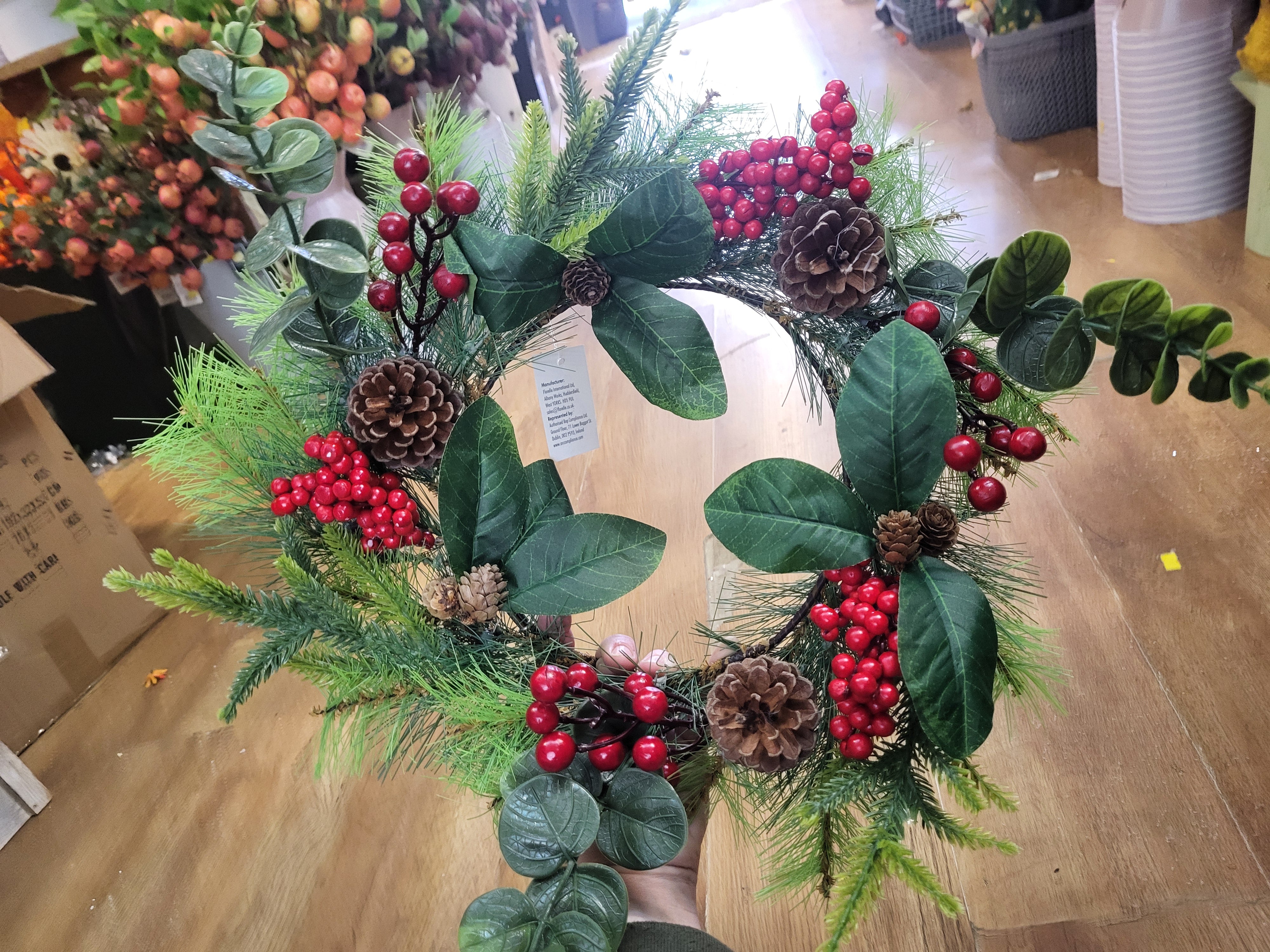 45cm Woodland eucalyptus and berries wreath image 6