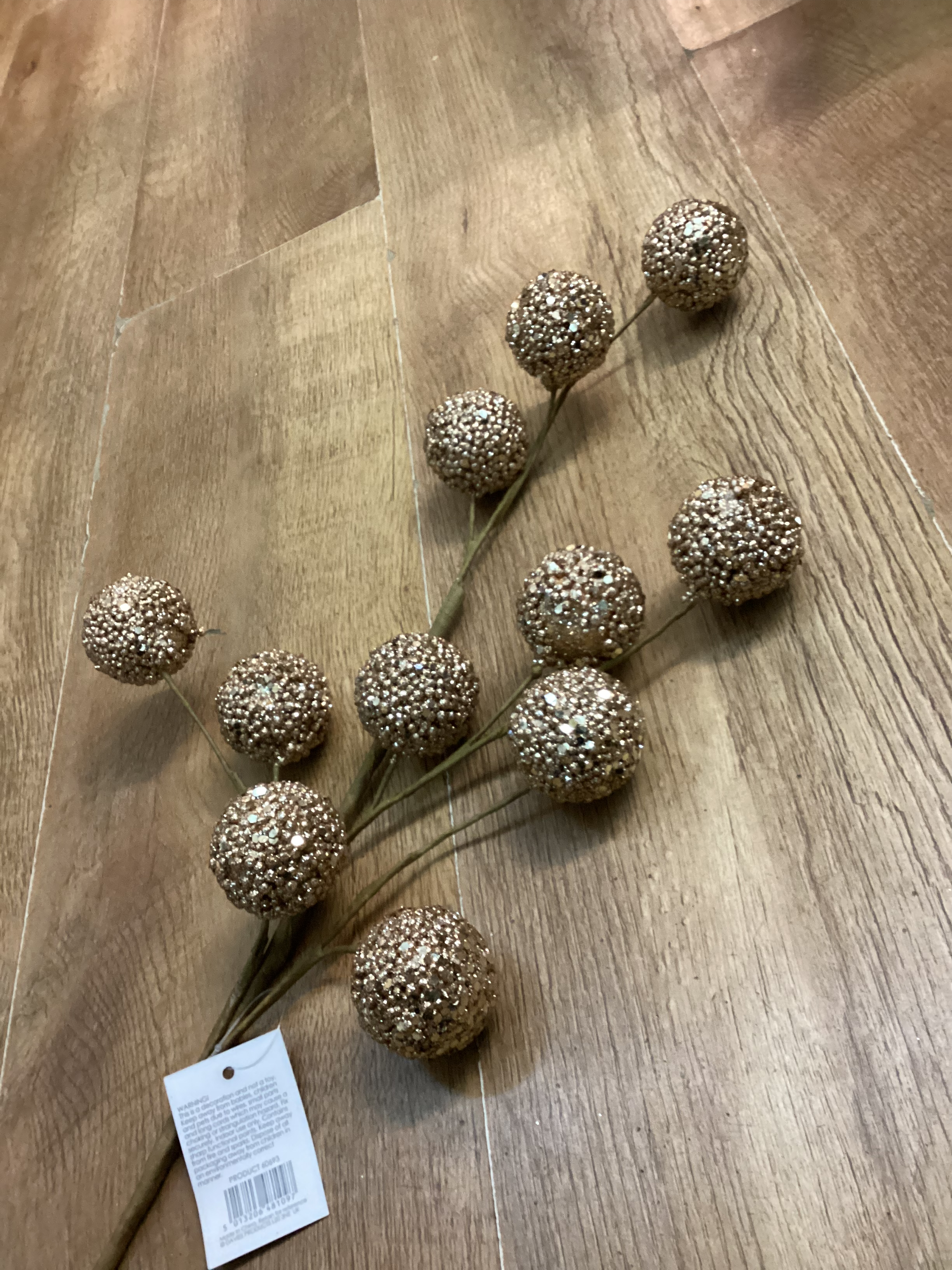 Long stem elegant gold bauble spray image 0