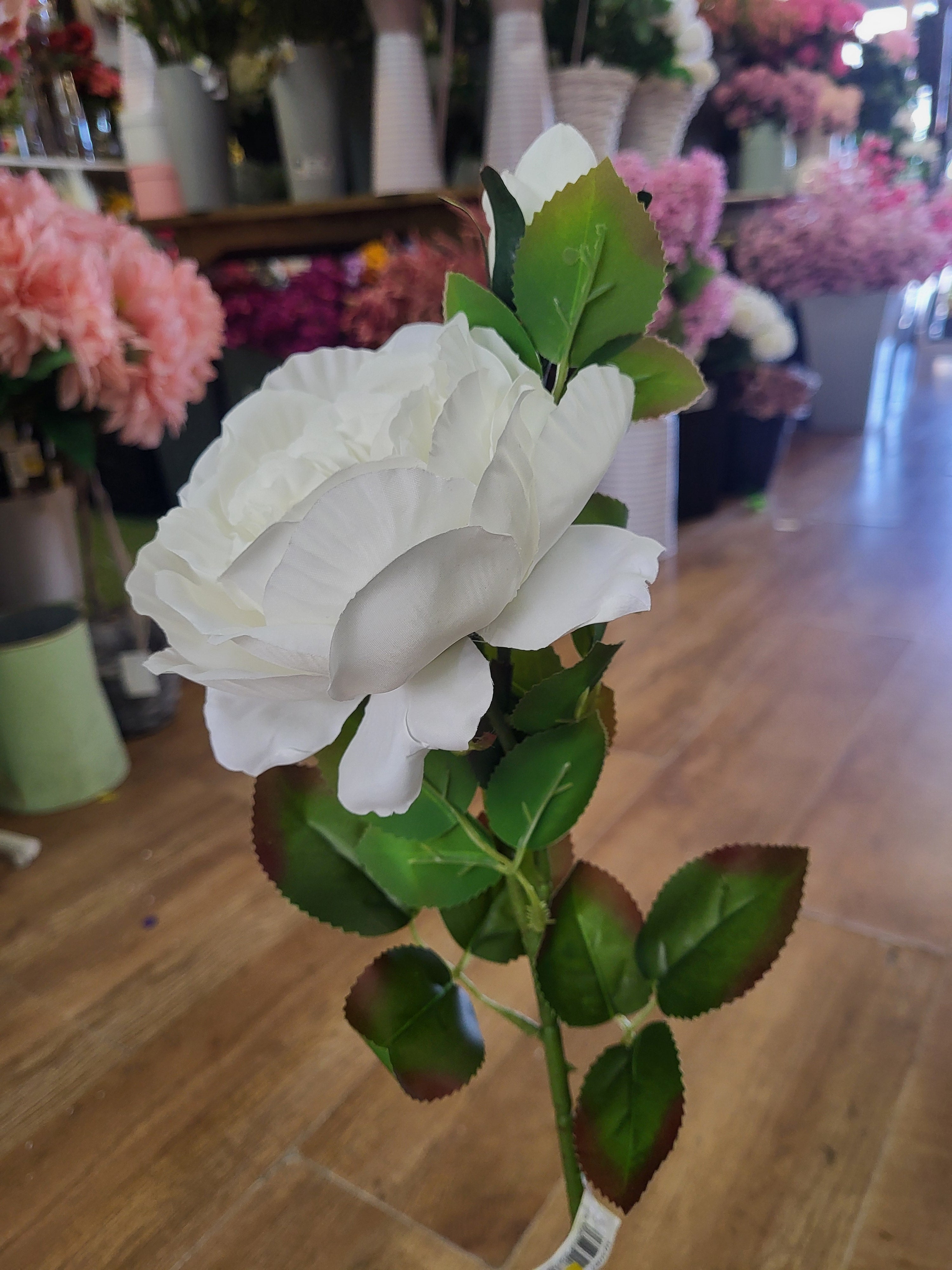 Long stem Ivory Ruffled rose spray image 6