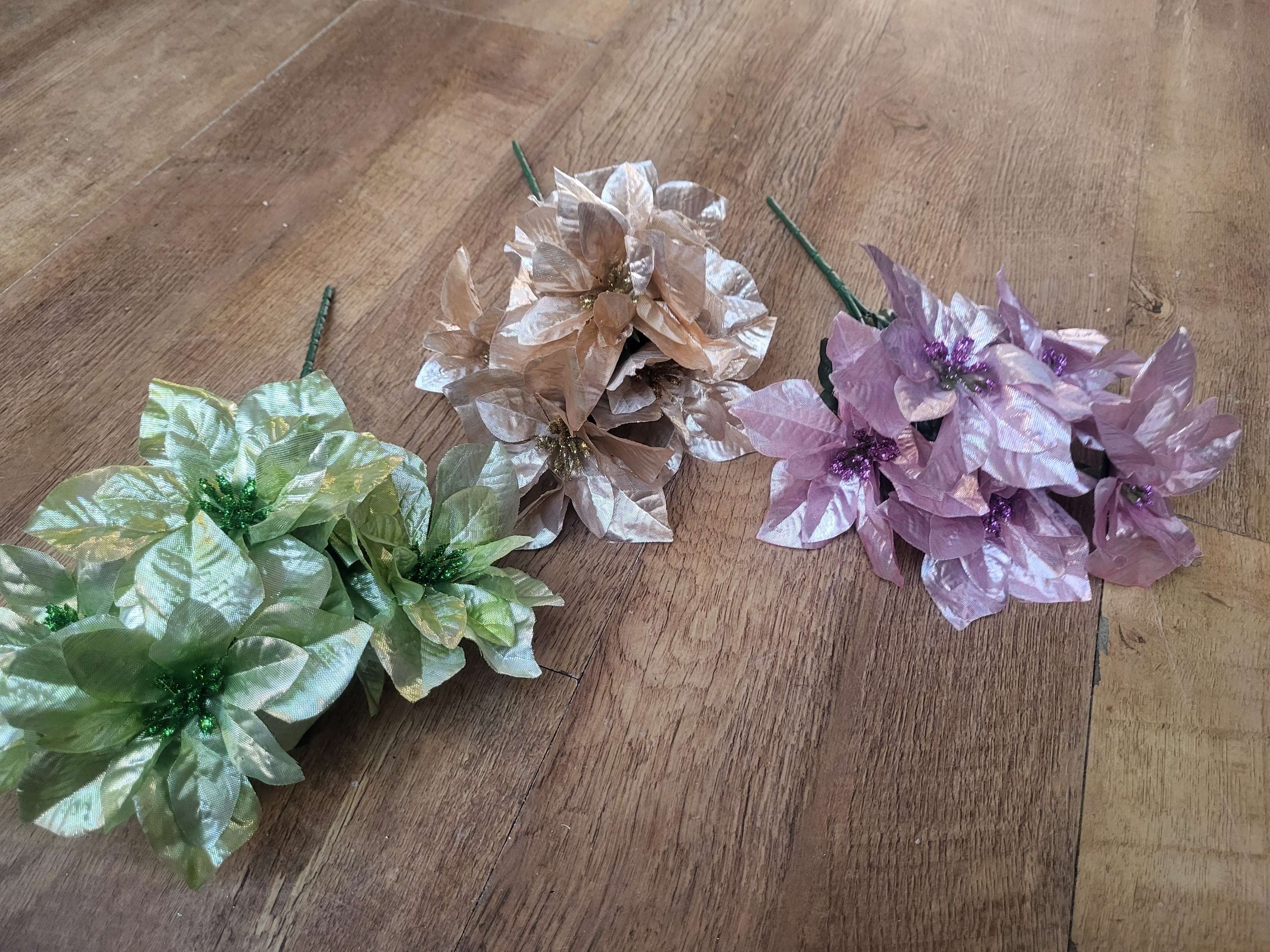 Metallic poinsettia bunch - 3 colours available image 8