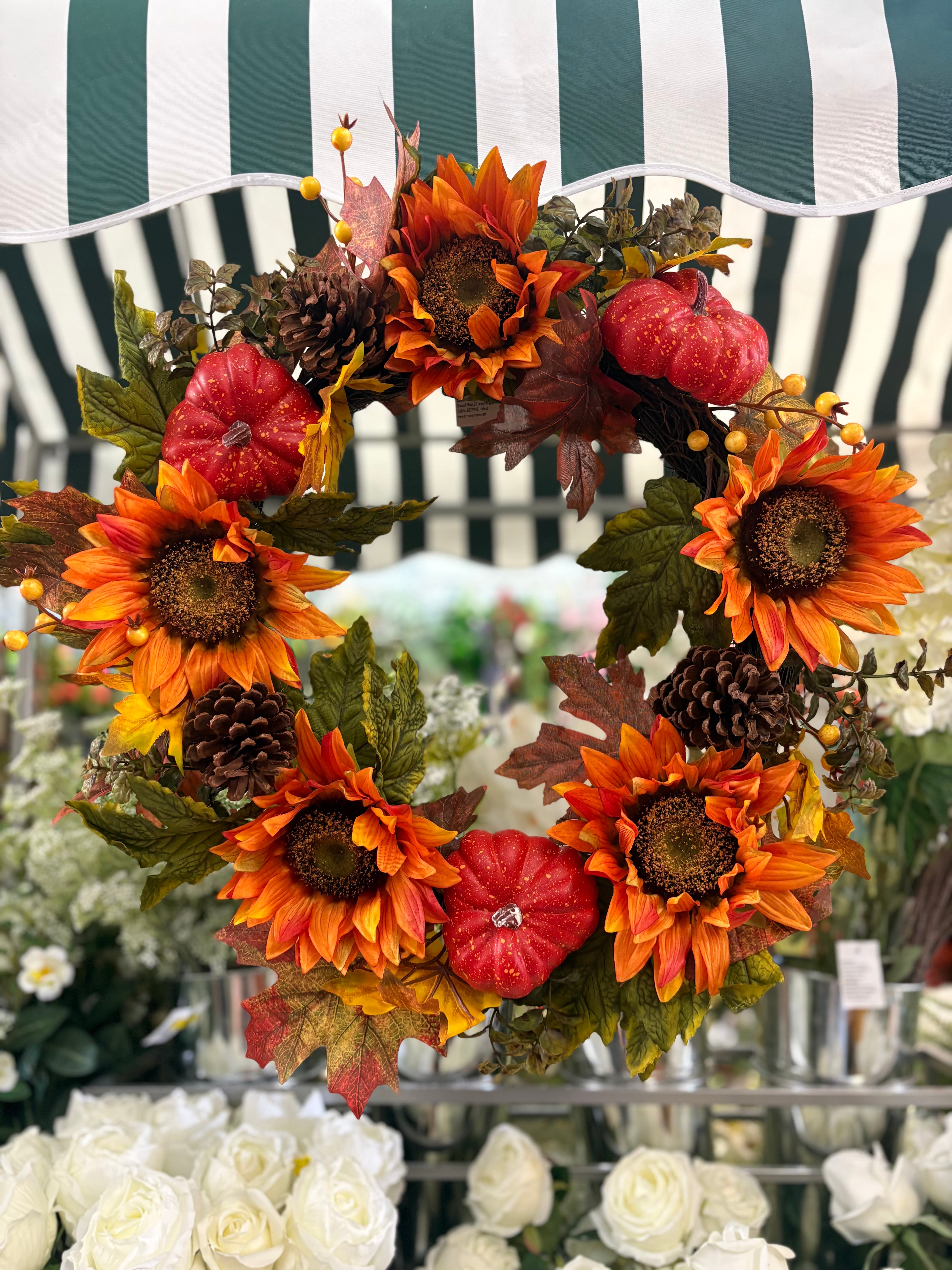 45cm Deluxe Autumnal Sunflower and pumpkin wreath