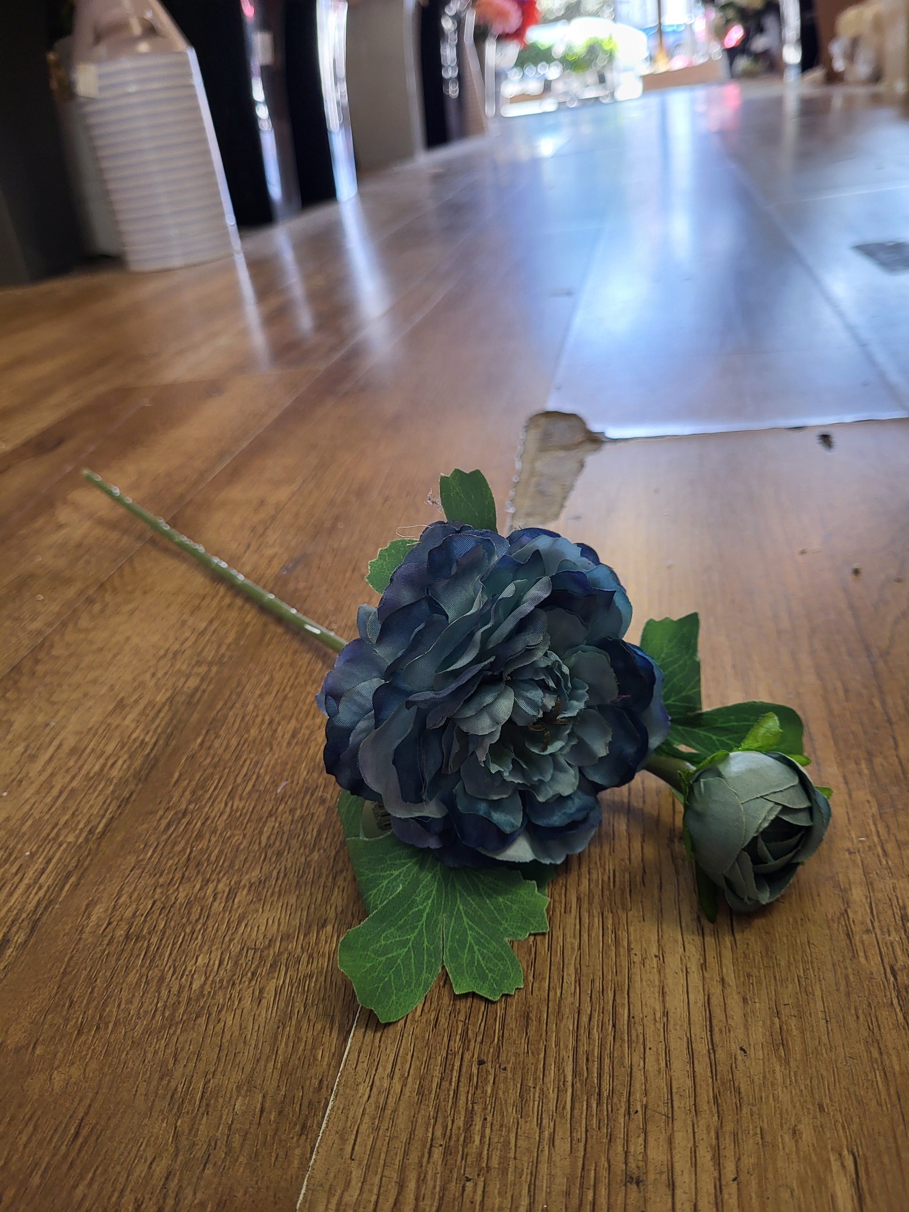 Dried inspired multi tonal blue ranunculus spray image 4