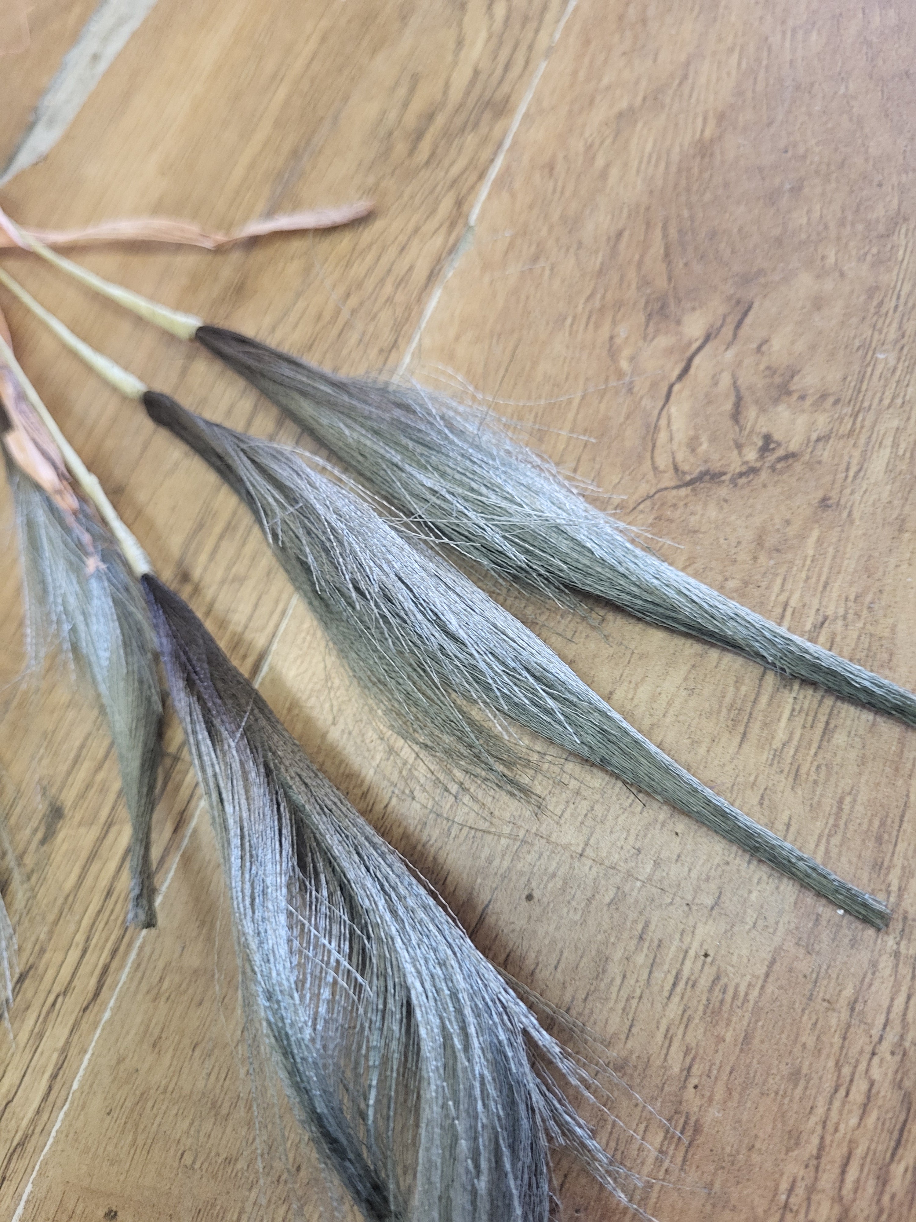 Natural green artificial pampas Reed spray image 1