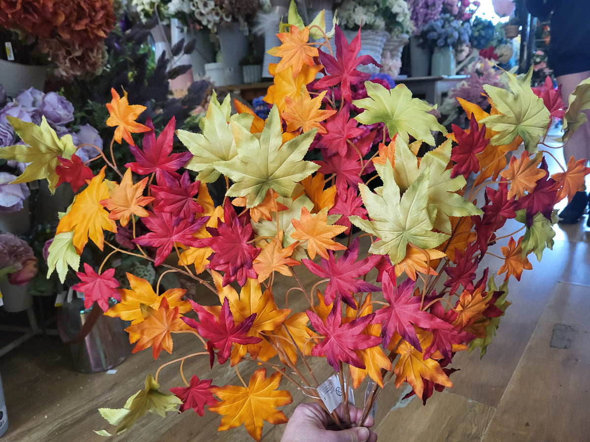 Bundle of 3 Autumnal maple leaf branches image 1