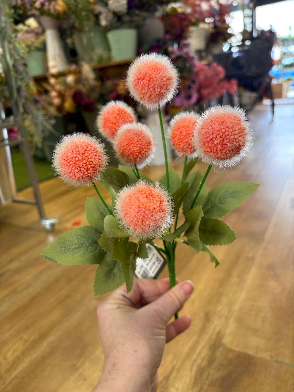 Orange fluffy balls bunch