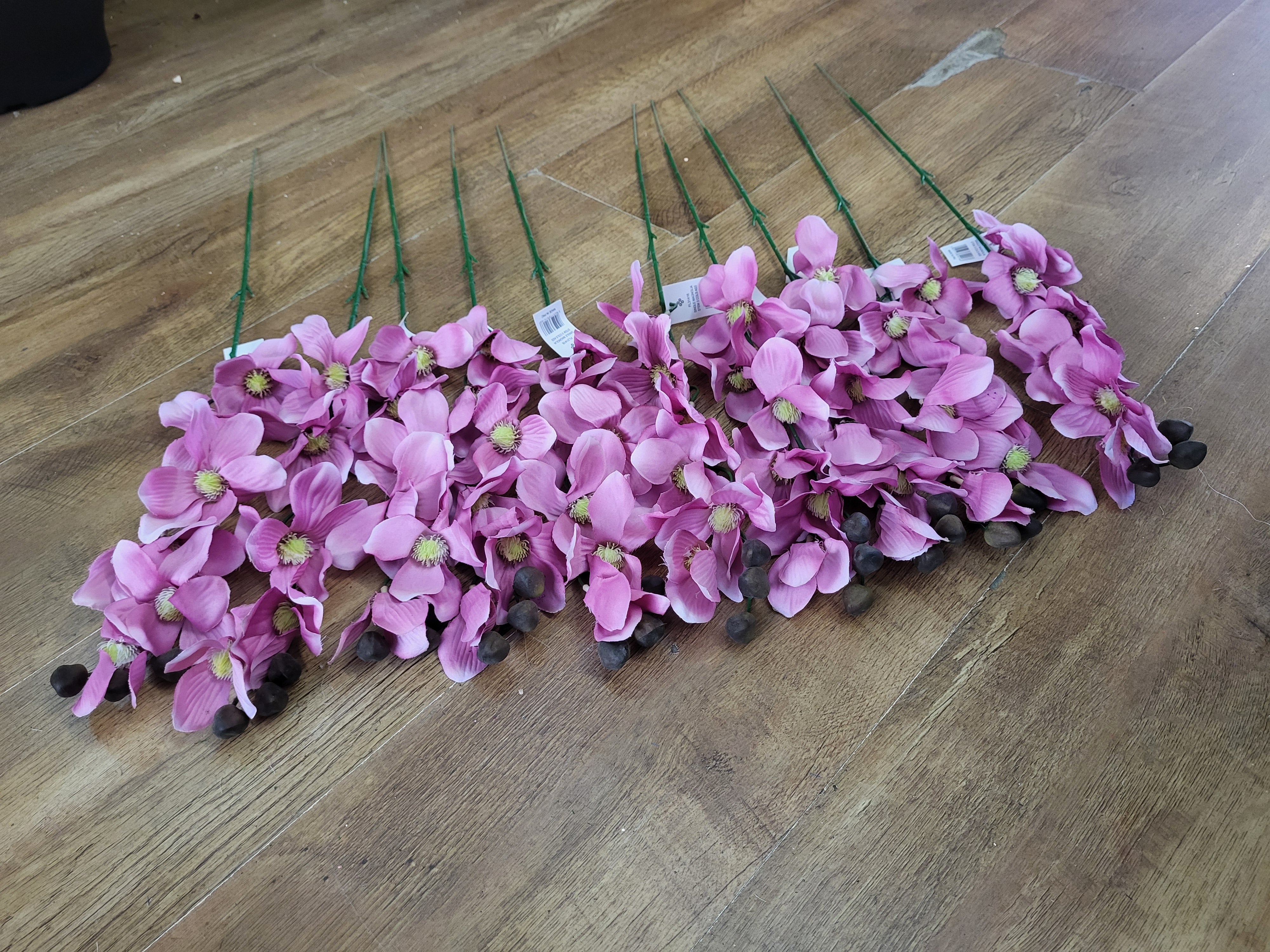 Bundle of 10 long stem pink magnolias image 1