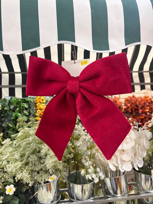 Medium red velvet Christmas bow