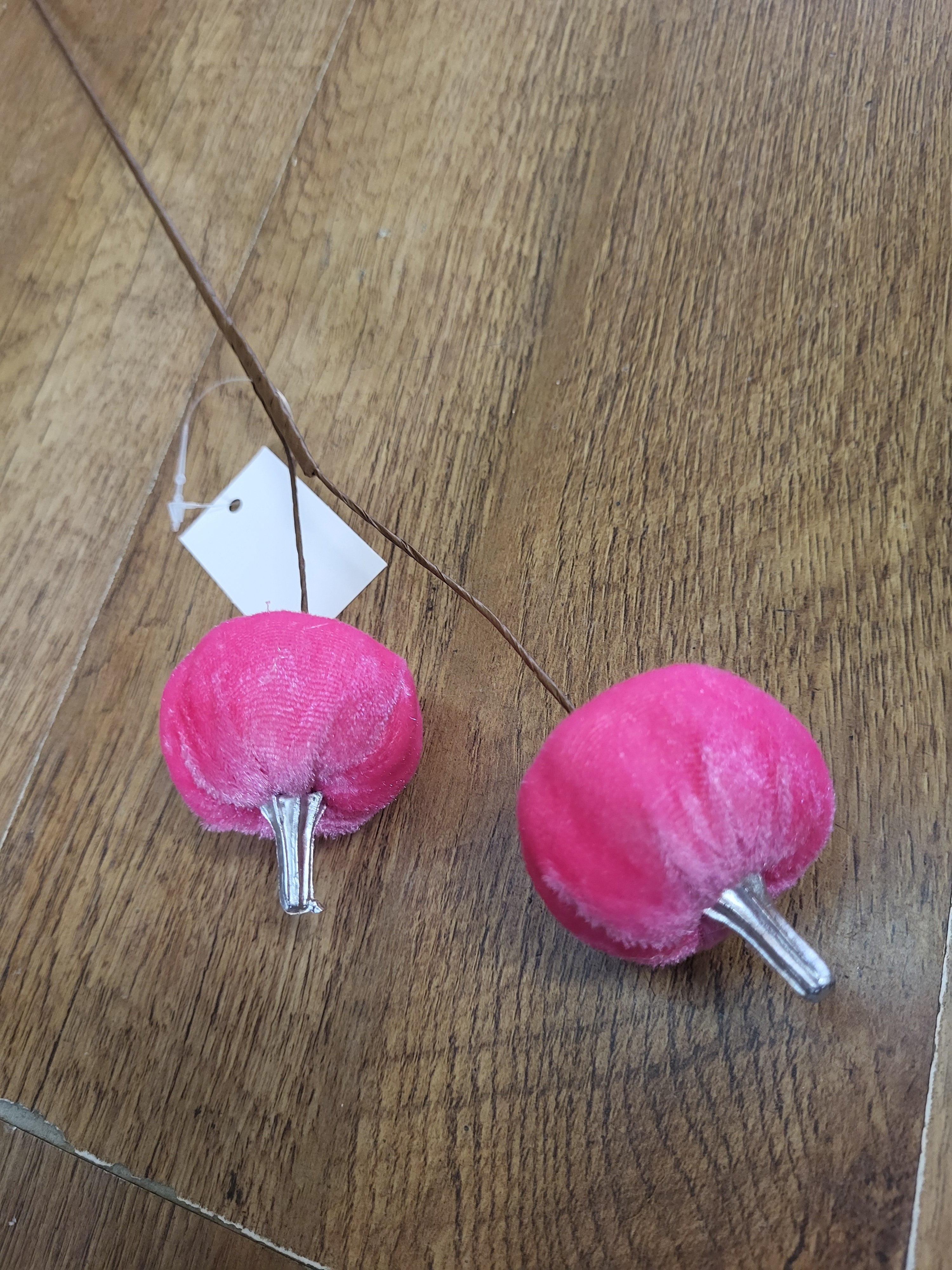 Medium length pink velvet pumpkin stem  image 1