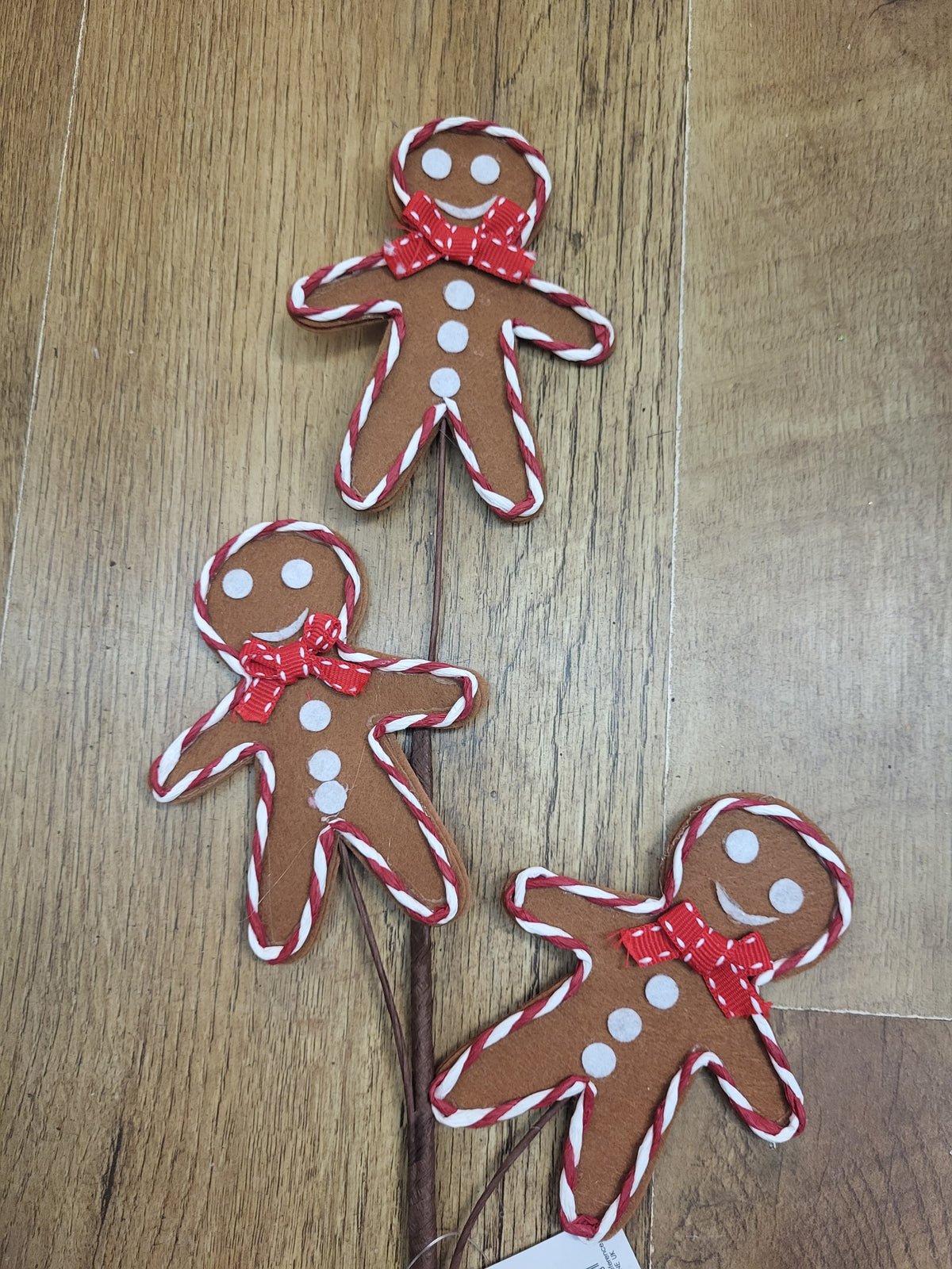 Long stem felt gingerbread man spray image 1