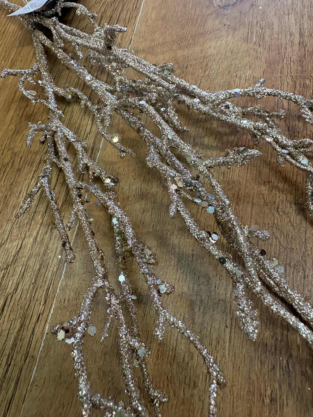 Long stem gold glittered branch