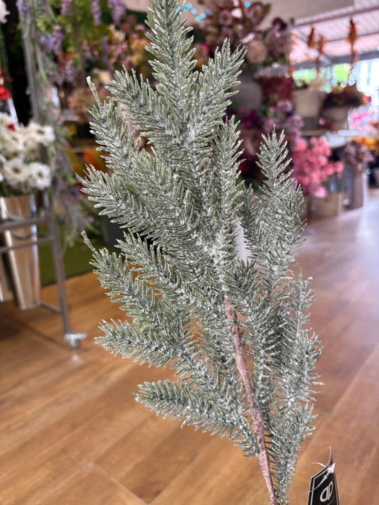 Long stem frosted winter greenery