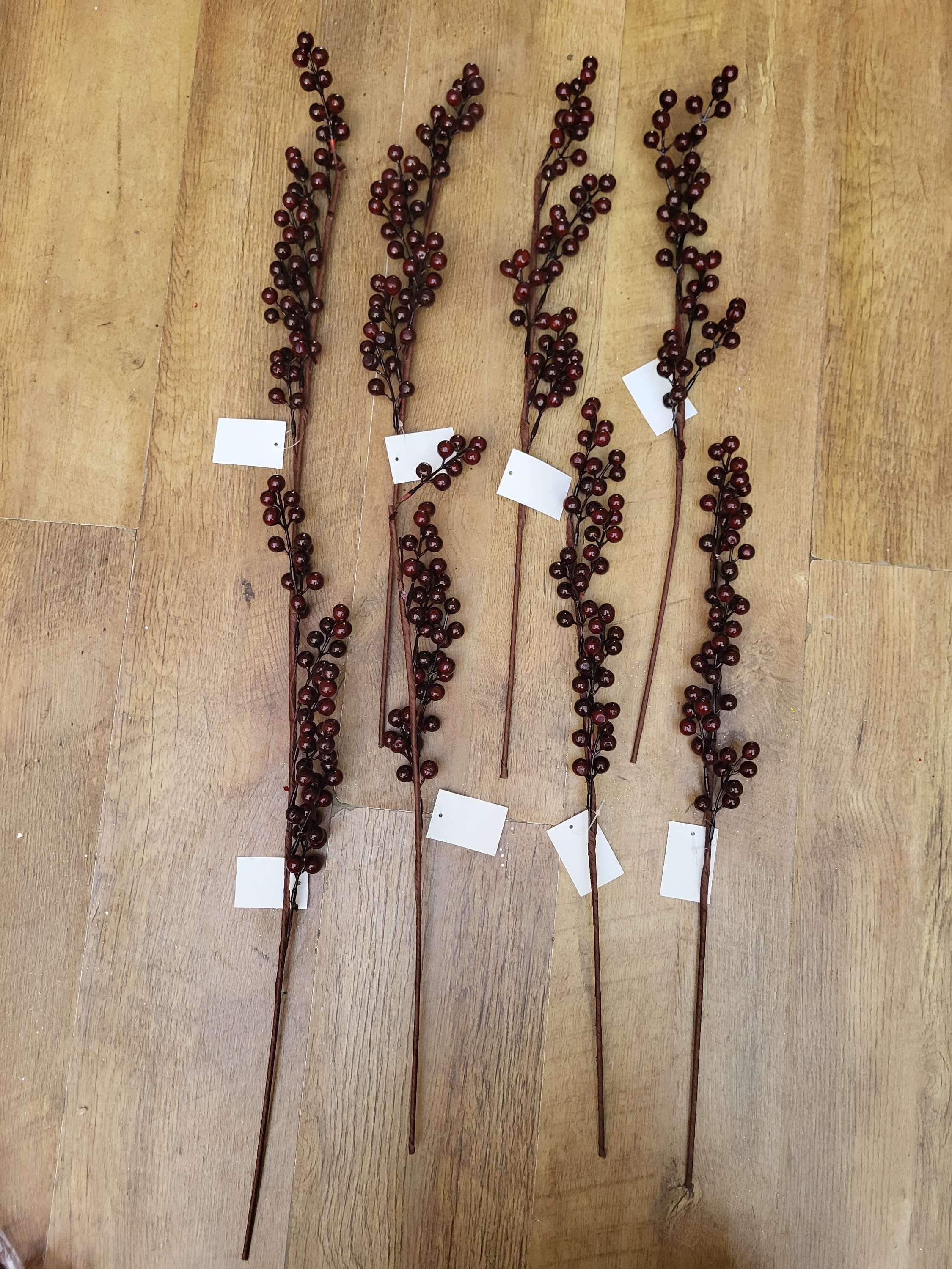 Bundle of 8 darkest red toned berry stems image 0