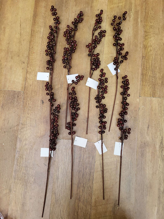 Bundle of 8 darkest red toned berry stems image 0