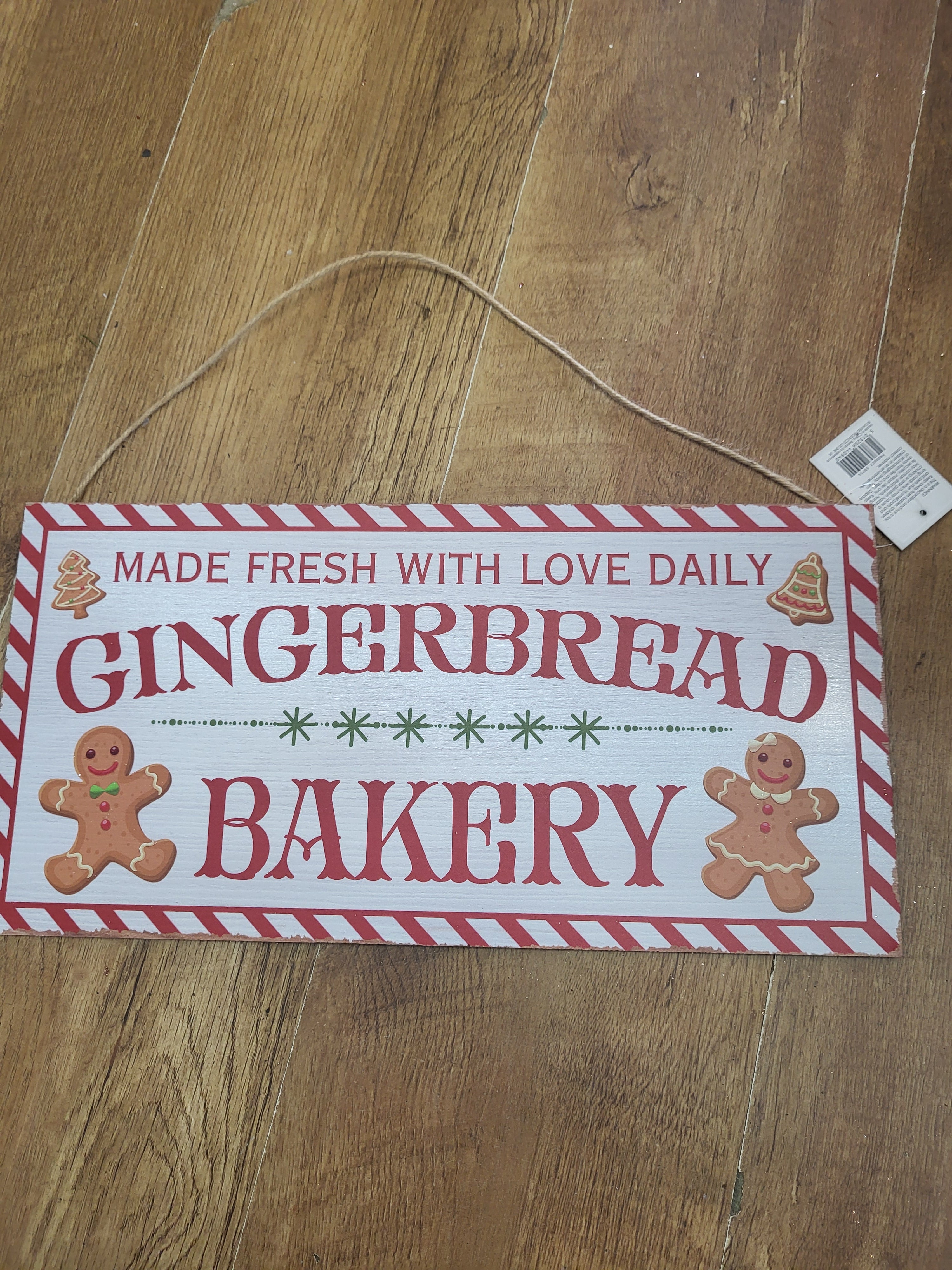 40cm x 20cm hanging wooden gingerbread bakery sign image 4