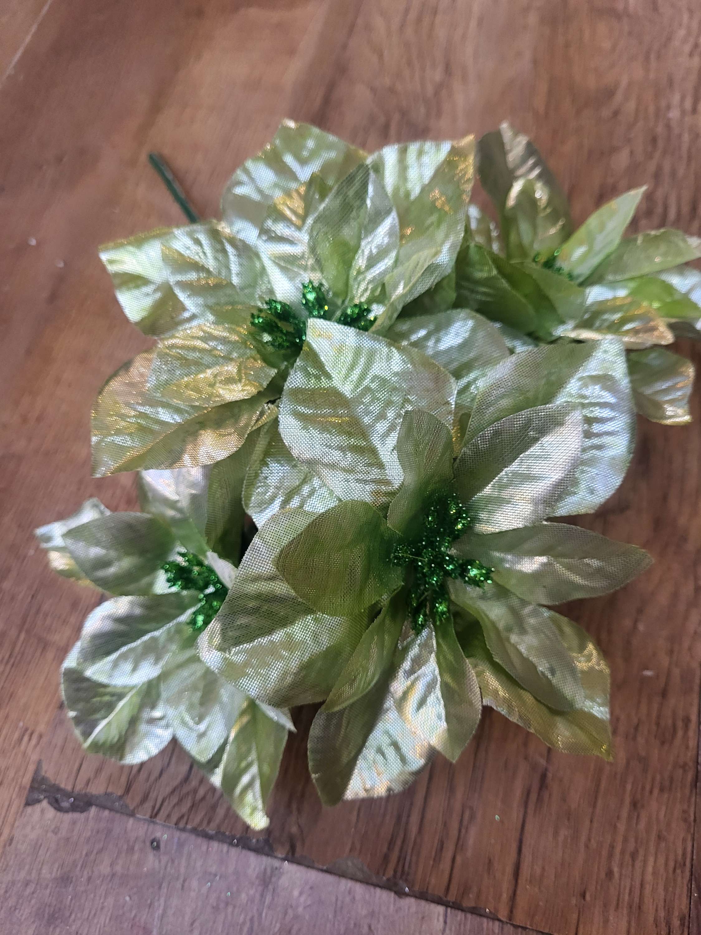 Metallic poinsettia bunch - 3 colours available image 3