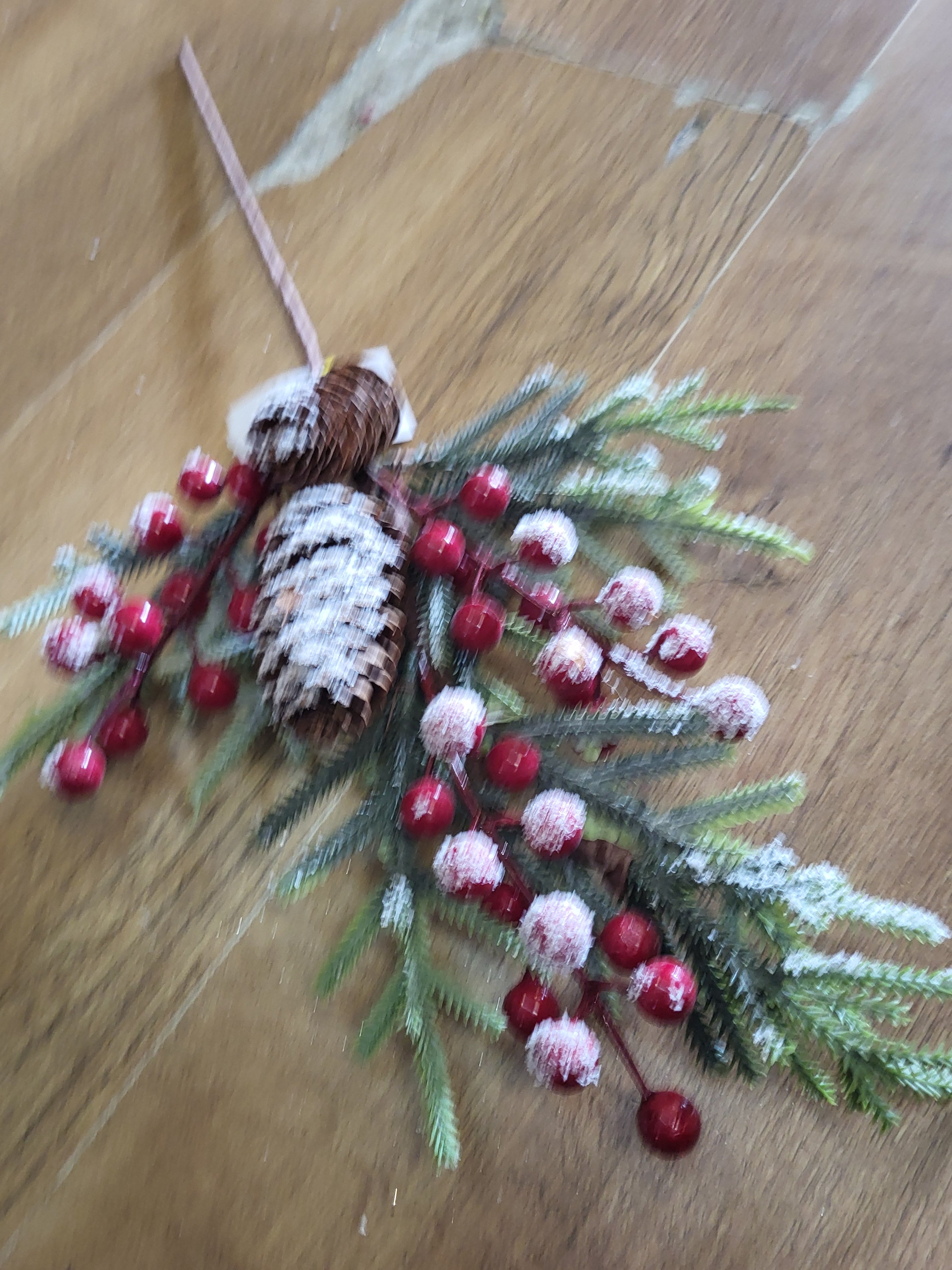 Frosted cones and berries with foliage branch  image 3