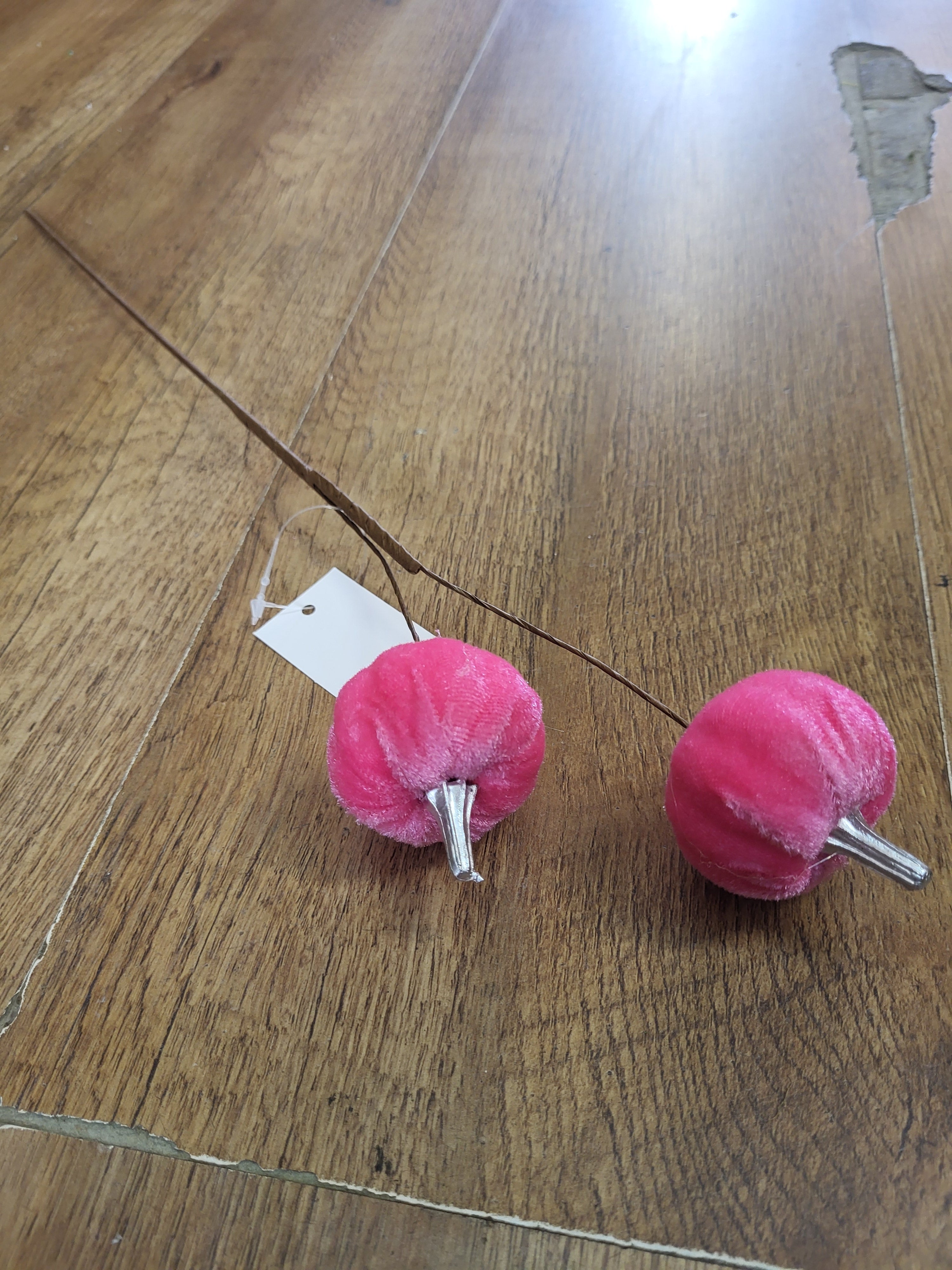 Medium length pink velvet pumpkin stem  image 2