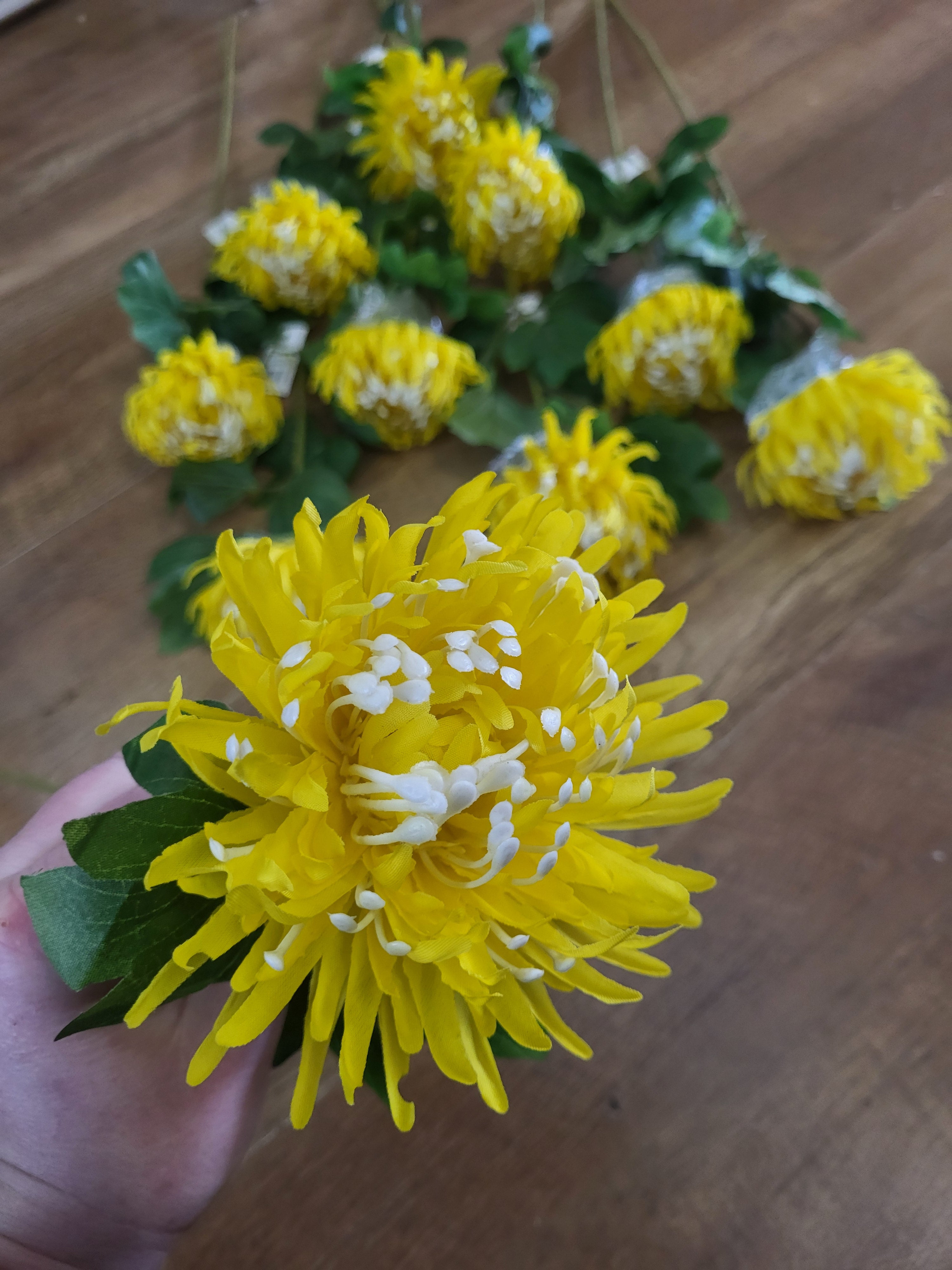 Bundle of 10 long stem yellow chrysanthemum image 0