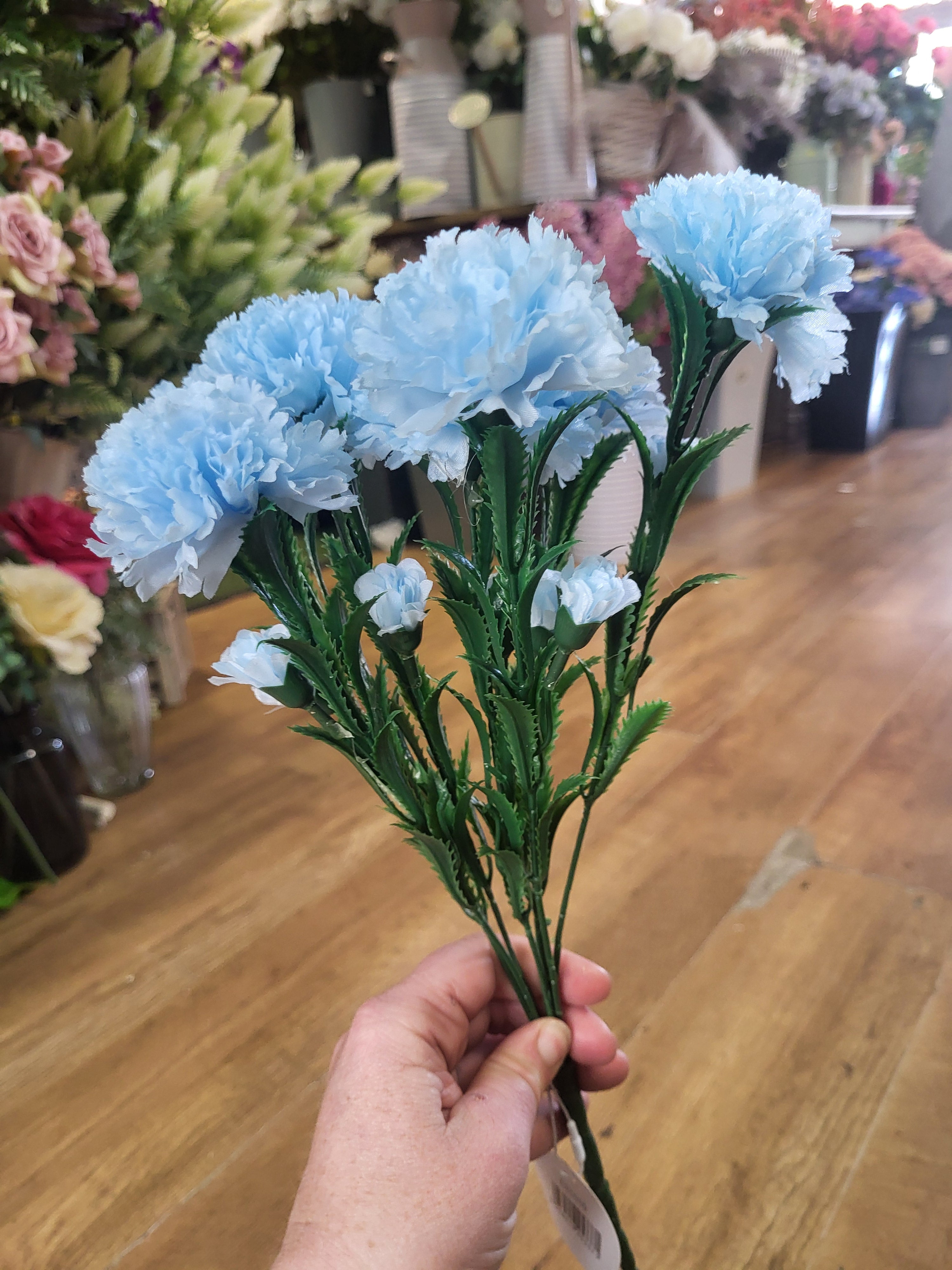Big bunch of pale blue carnations image 6