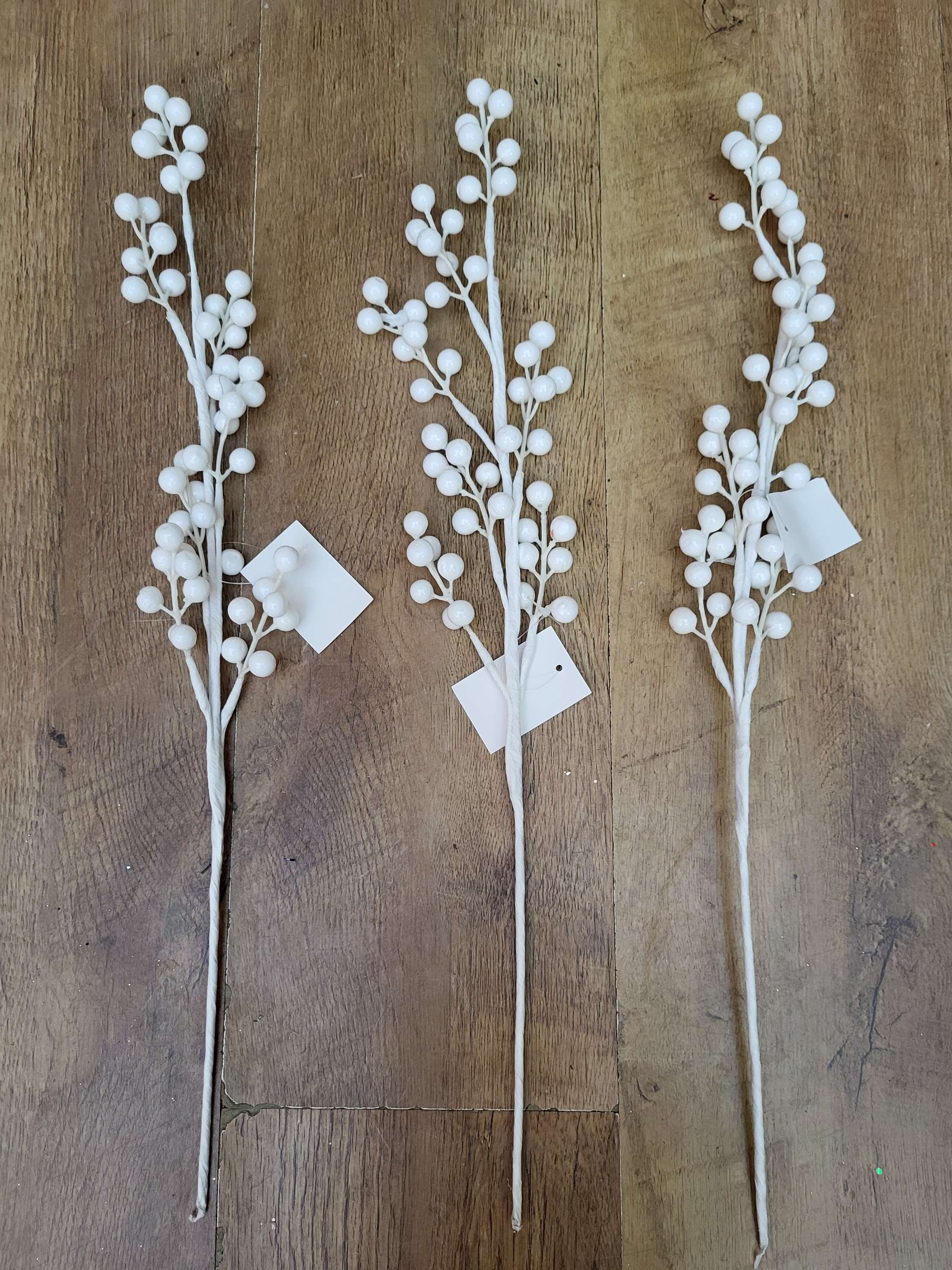 Bundle of 3 White berry stems image 0