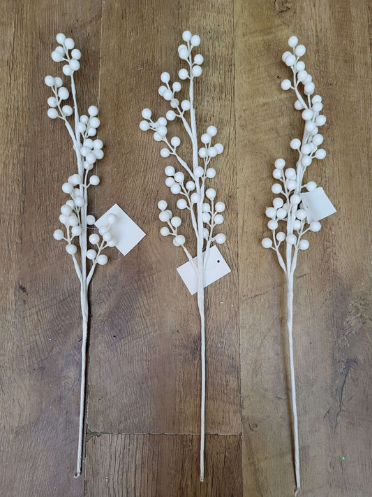 Bundle of 3 White berry stems image 0