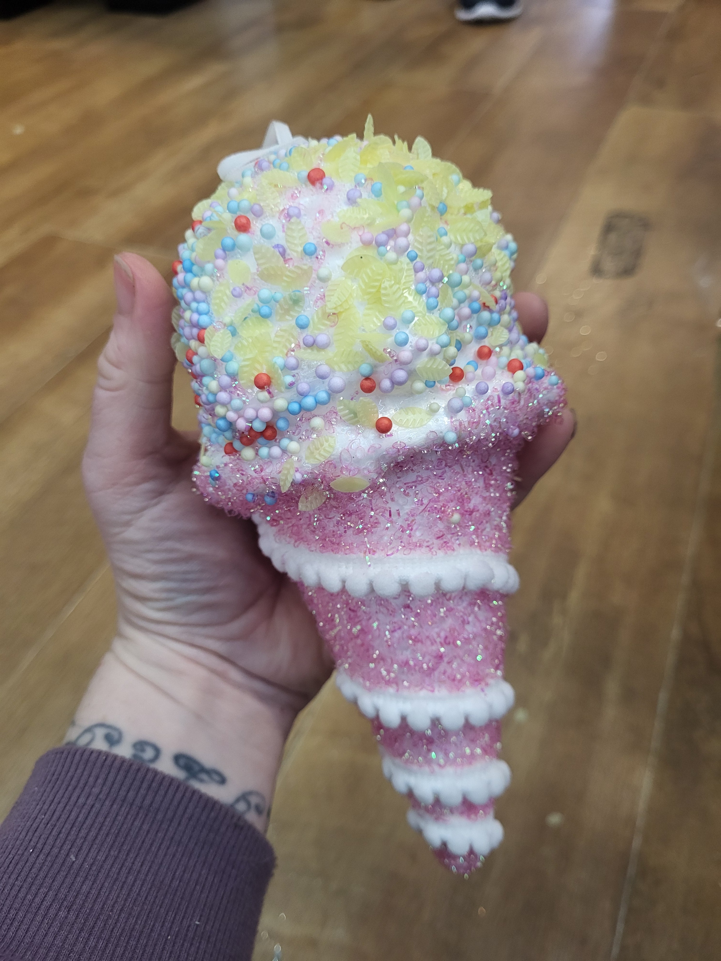 Large hanging sprinkled glitter icecream image 0