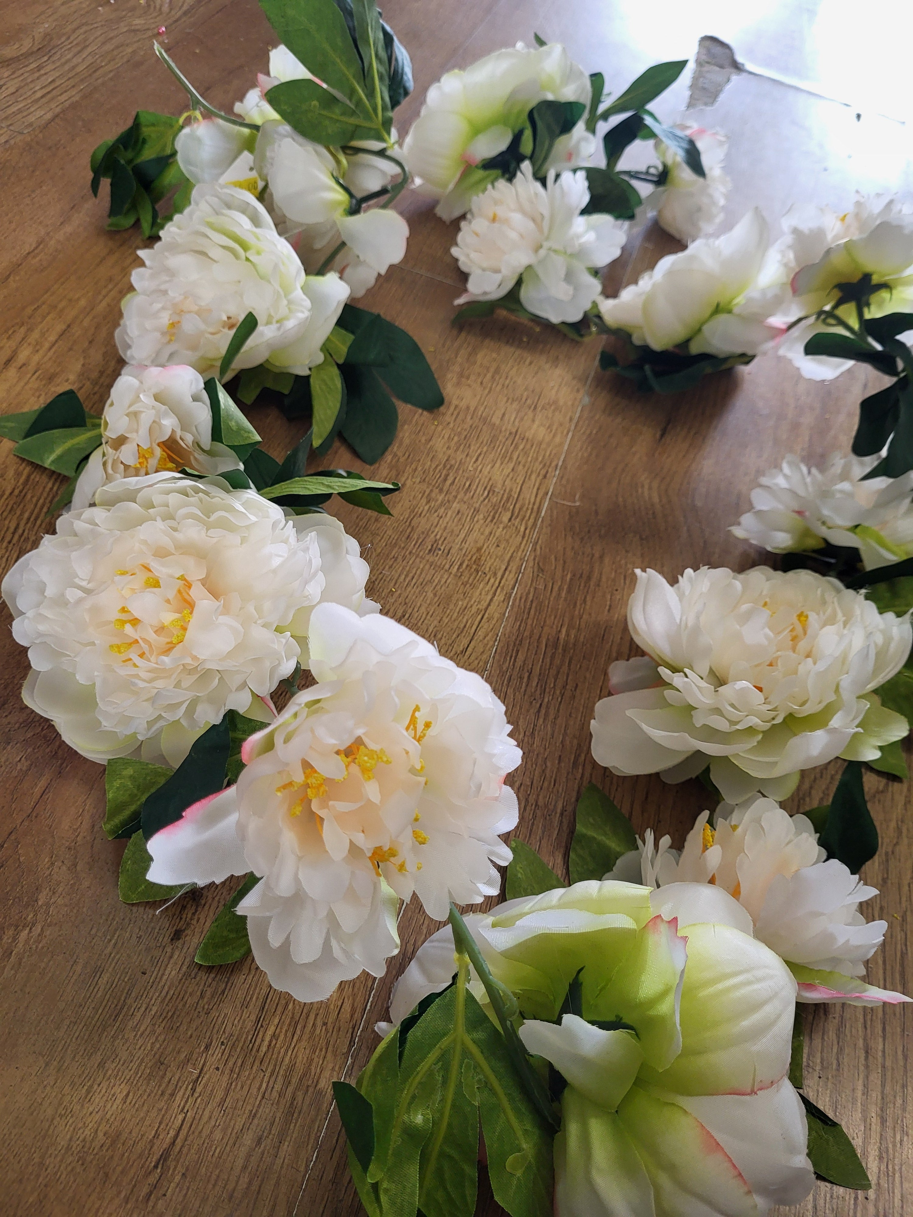 180cm cream peony garland image 2