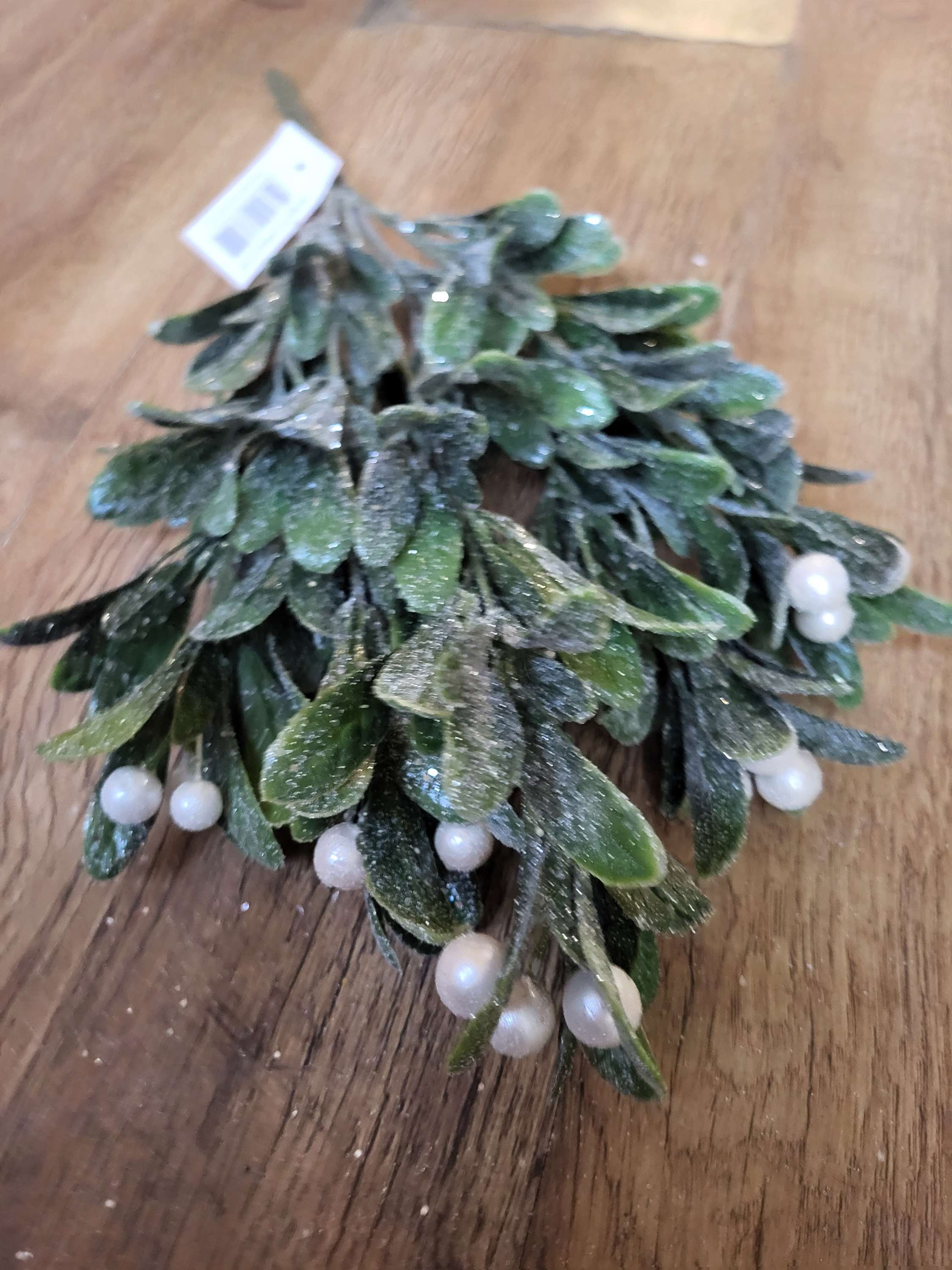 Large frosted pearly mistletoe bunch image 3