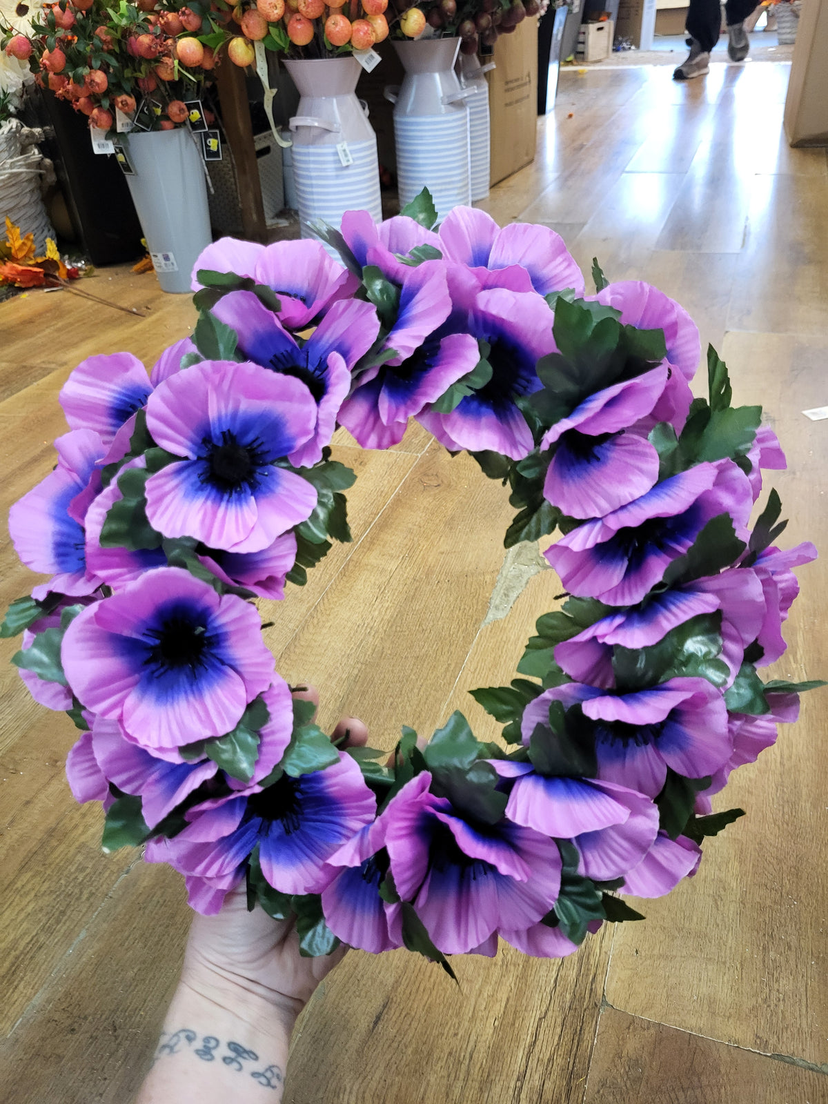 Purple poppy wreath  image 2
