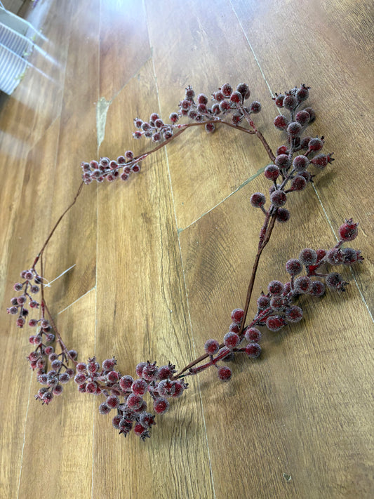 135cm frosted burgundy berry garland