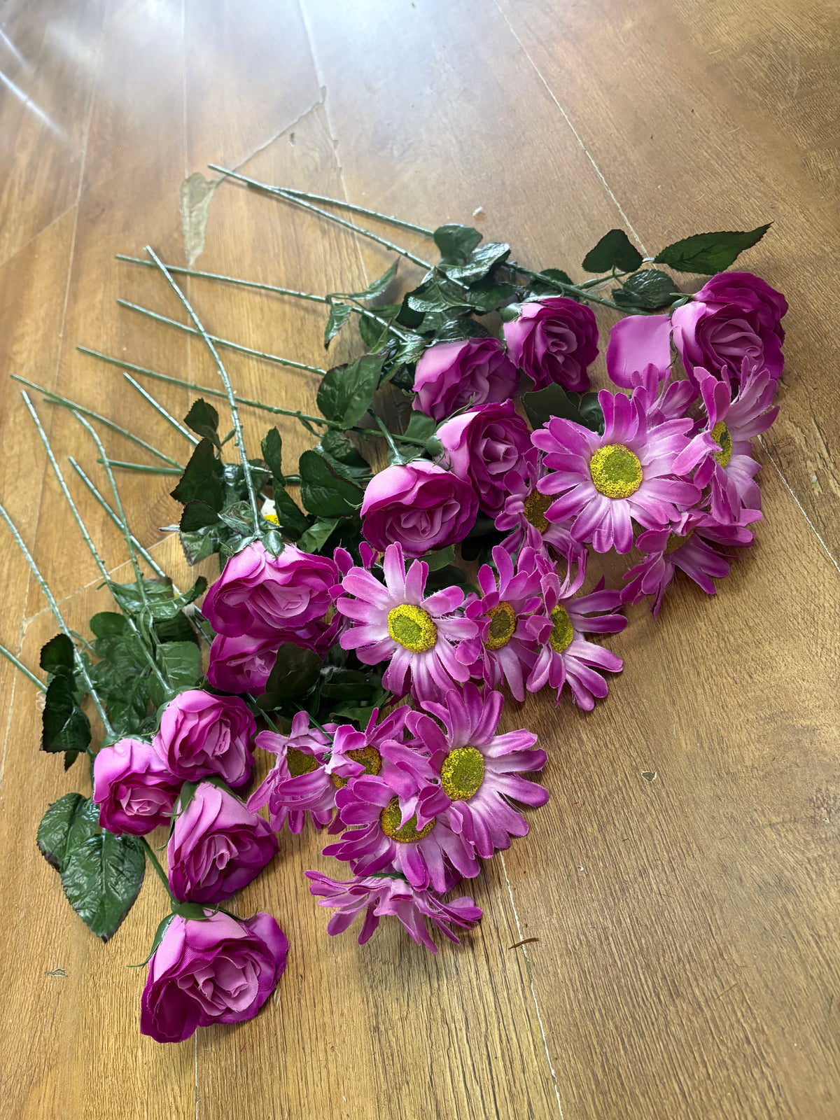 Long stem gerbera and rose clearance bundle