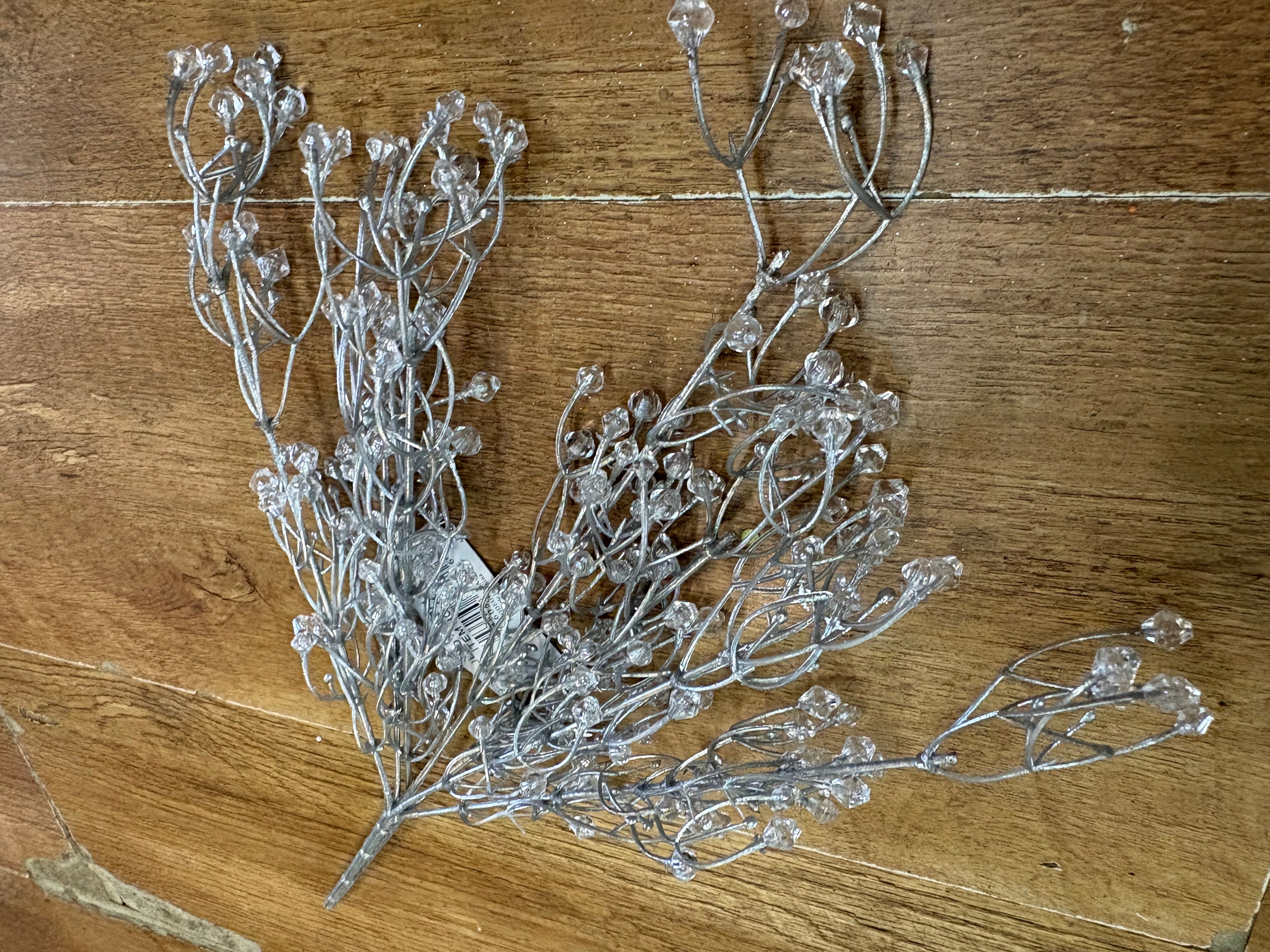 Silver crystal ice bunch