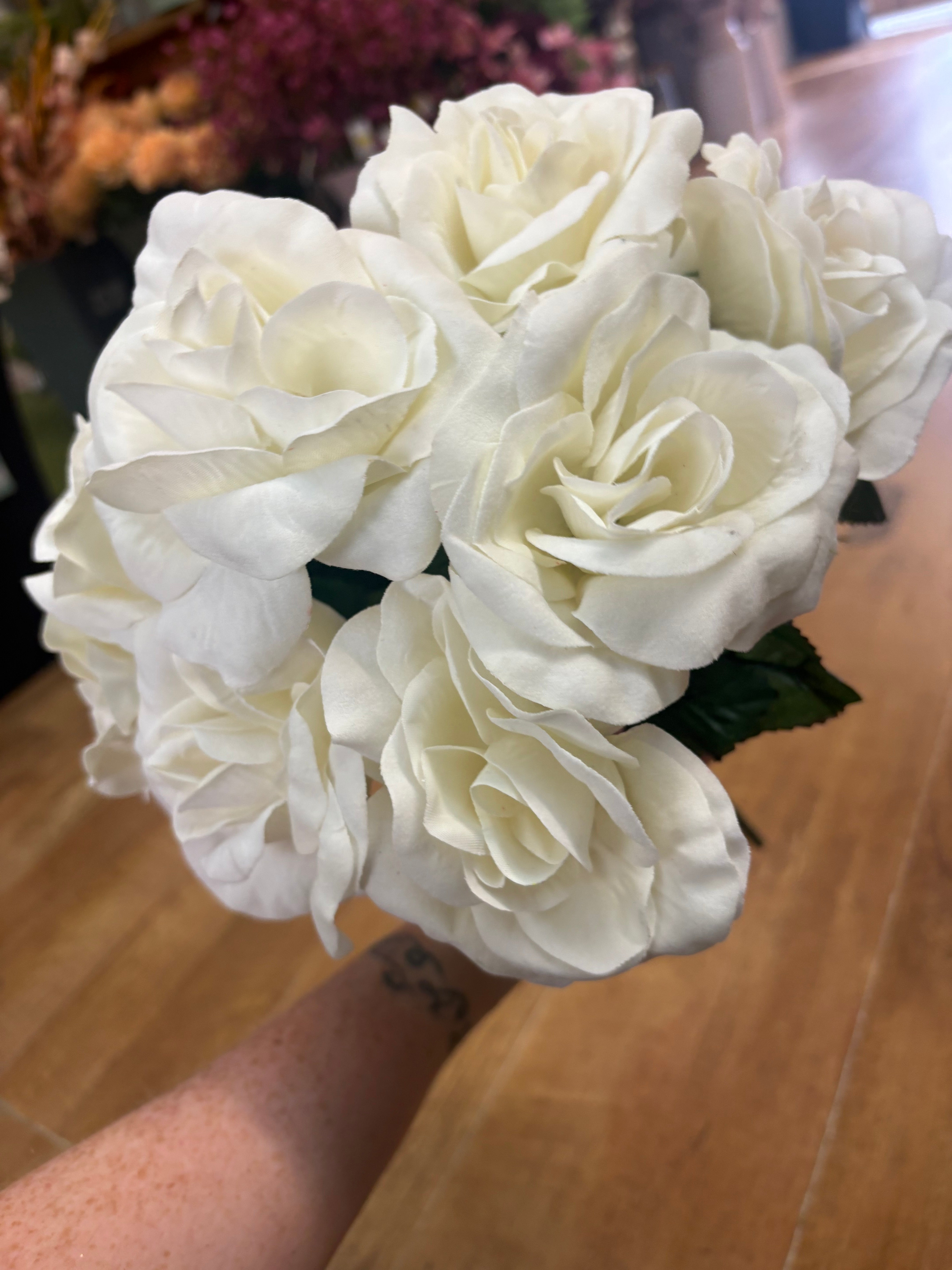 Ivory velvet rose bouquet