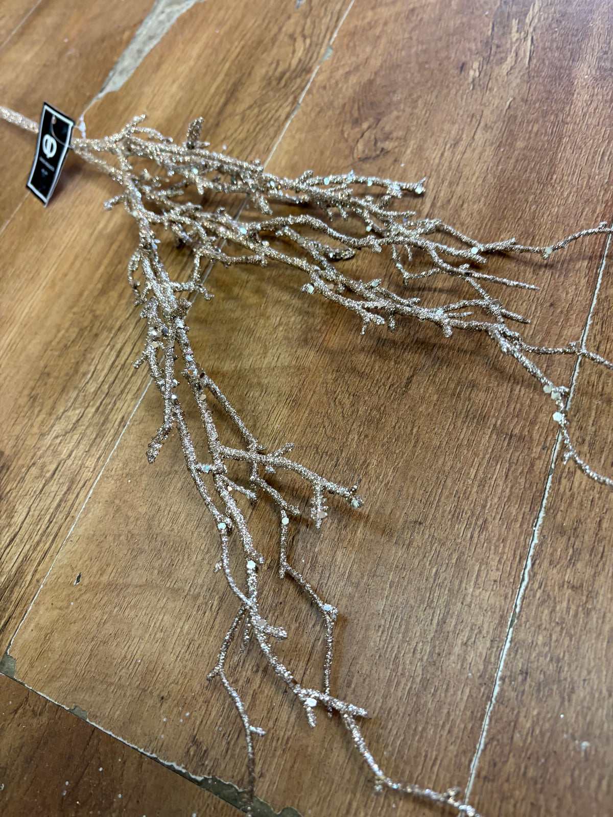 Long stem gold glittered branch